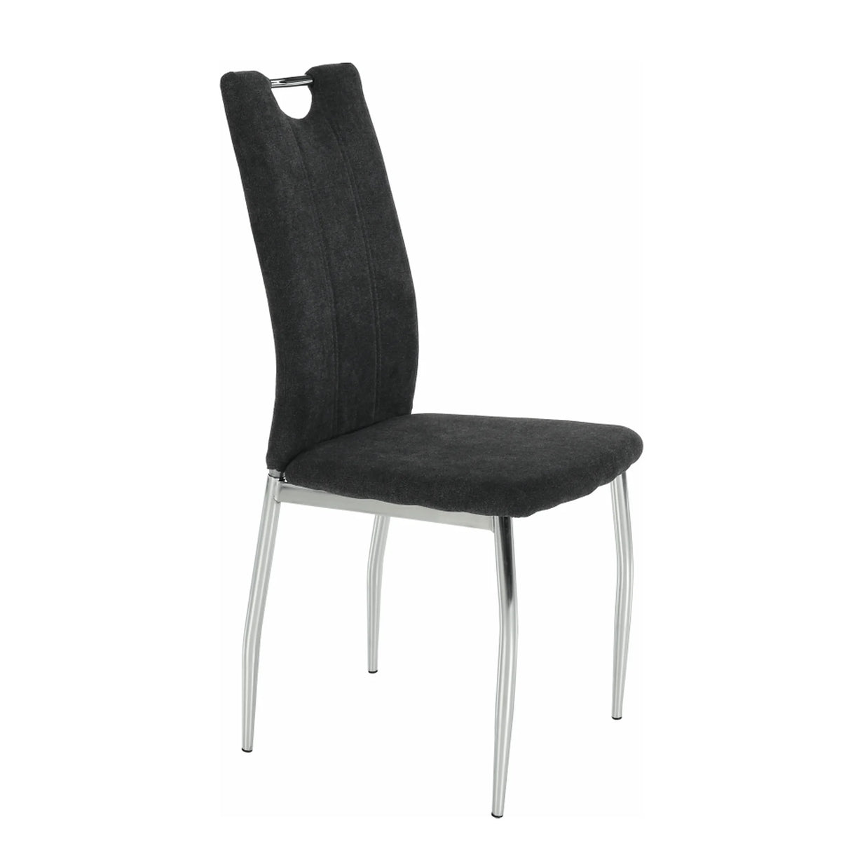 Scaun OLIVA NEW, gri maroniu/crom, textil/metal, 42x52x97 cm