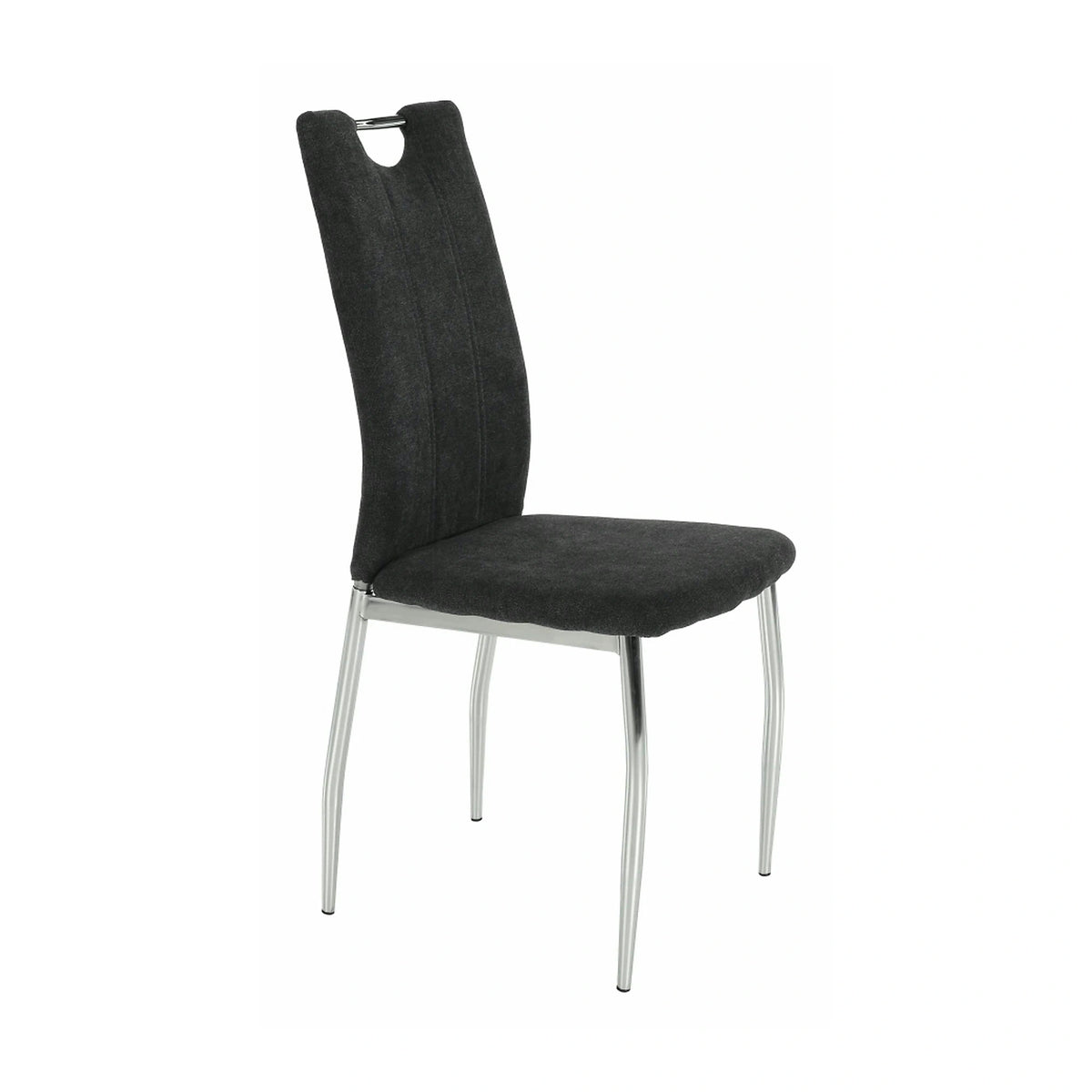 Scaun OLIVA NEW, gri maroniu/crom, textil/metal, 42x52x97 cm