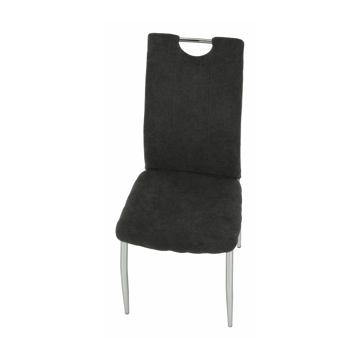 Scaun OLIVA NEW, gri maroniu/crom, textil/metal, 42x52x97 cm