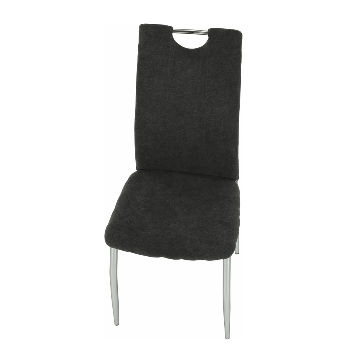 Scaun OLIVA NEW, gri maroniu/crom, textil/metal, 42x52x97 cm