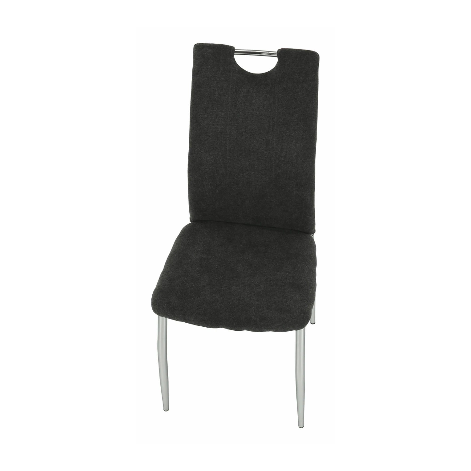 Scaun OLIVA NEW, gri maroniu/crom, textil/metal, 42x52x97 cm