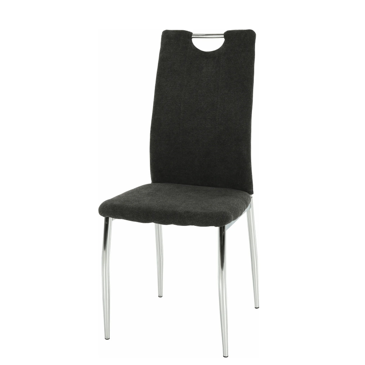 Scaun OLIVA NEW, gri maroniu/crom, textil/metal, 42x52x97 cm
