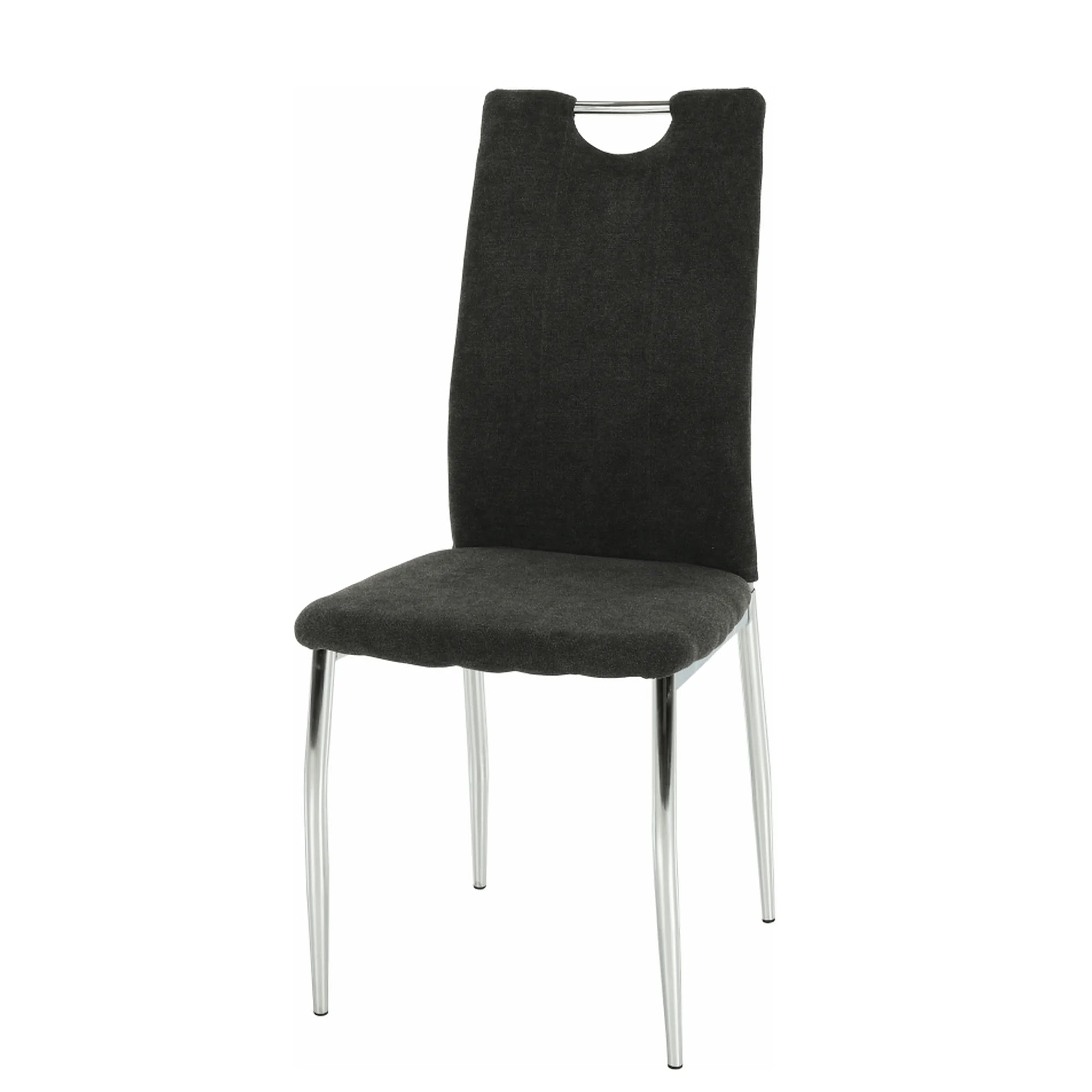 Scaun OLIVA NEW, gri maroniu/crom, textil/metal, 42x52x97 cm