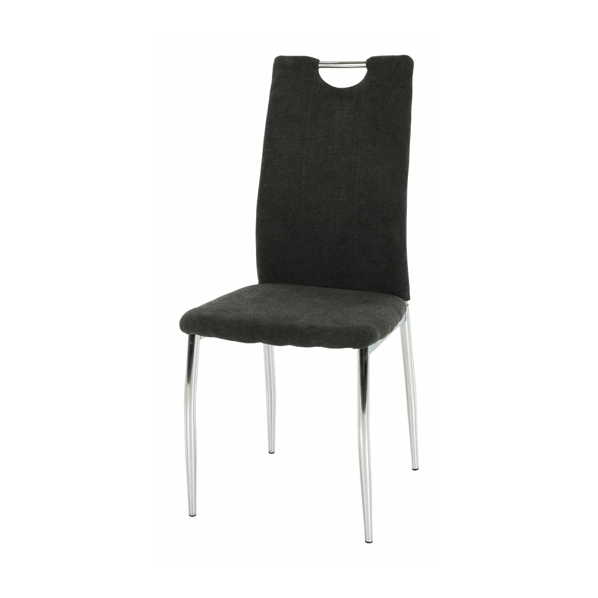 Scaun OLIVA NEW, gri maroniu/crom, textil/metal, 42x52x97 cm