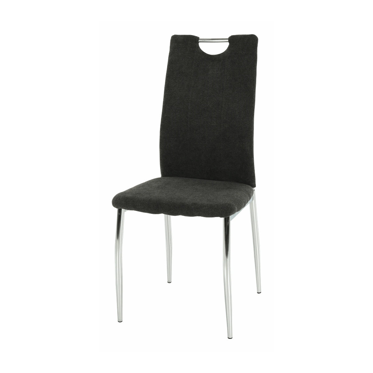 Scaun OLIVA NEW, gri maroniu/crom, textil/metal, 42x52x97 cm