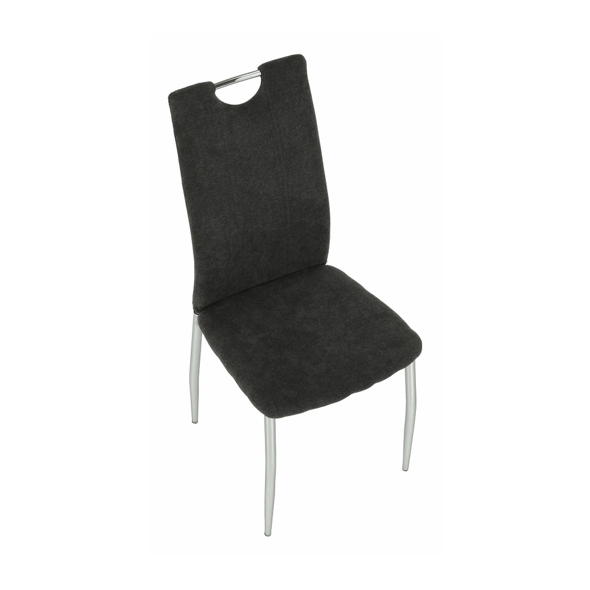 Scaun OLIVA NEW, gri maroniu/crom, textil/metal, 42x52x97 cm