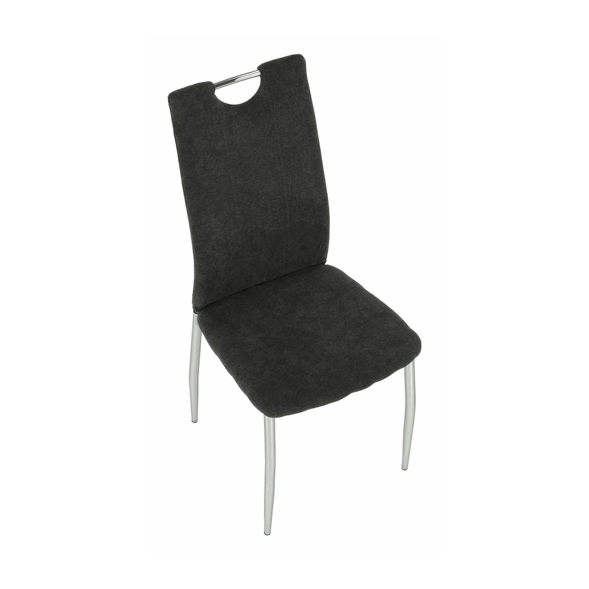 Scaun OLIVA NEW, gri maroniu/crom, textil/metal, 42x52x97 cm