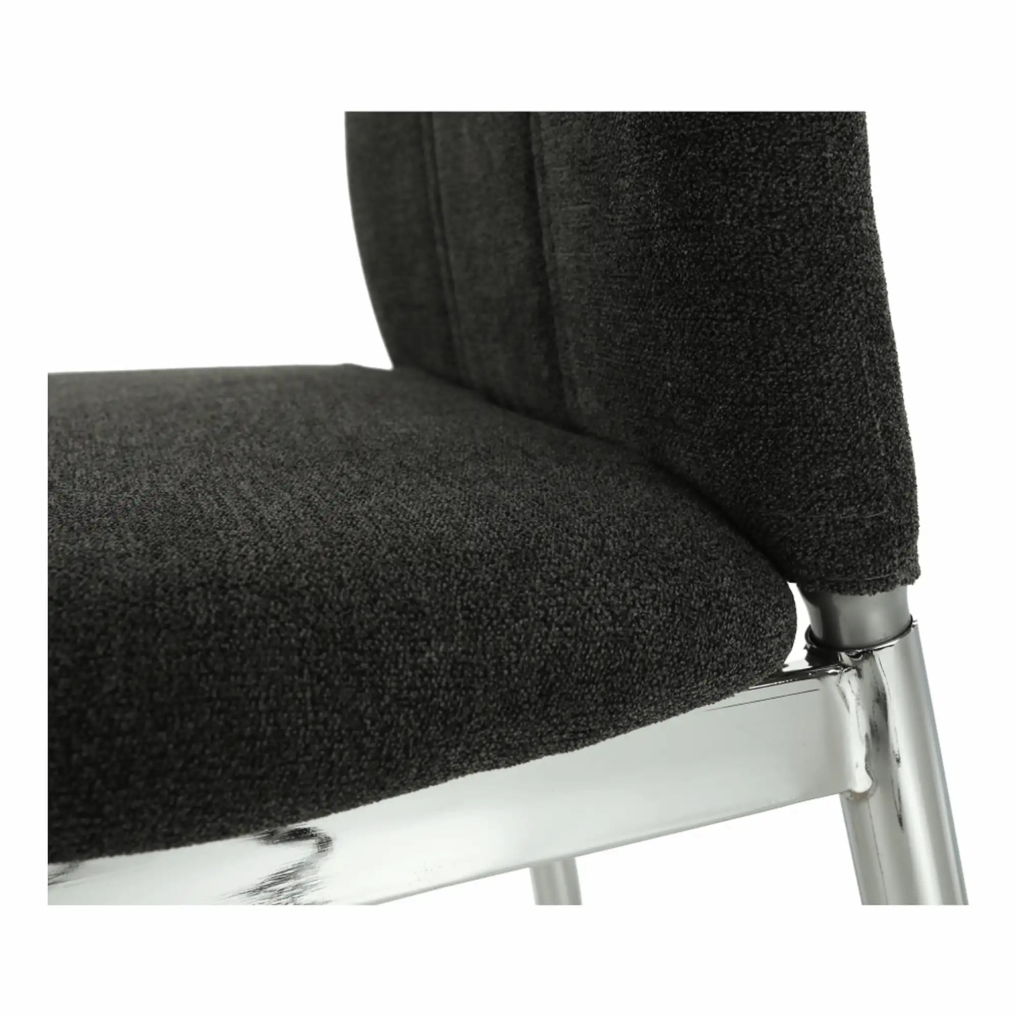 Scaun OLIVA NEW, gri maroniu/crom, textil/metal, 42x52x97 cm
