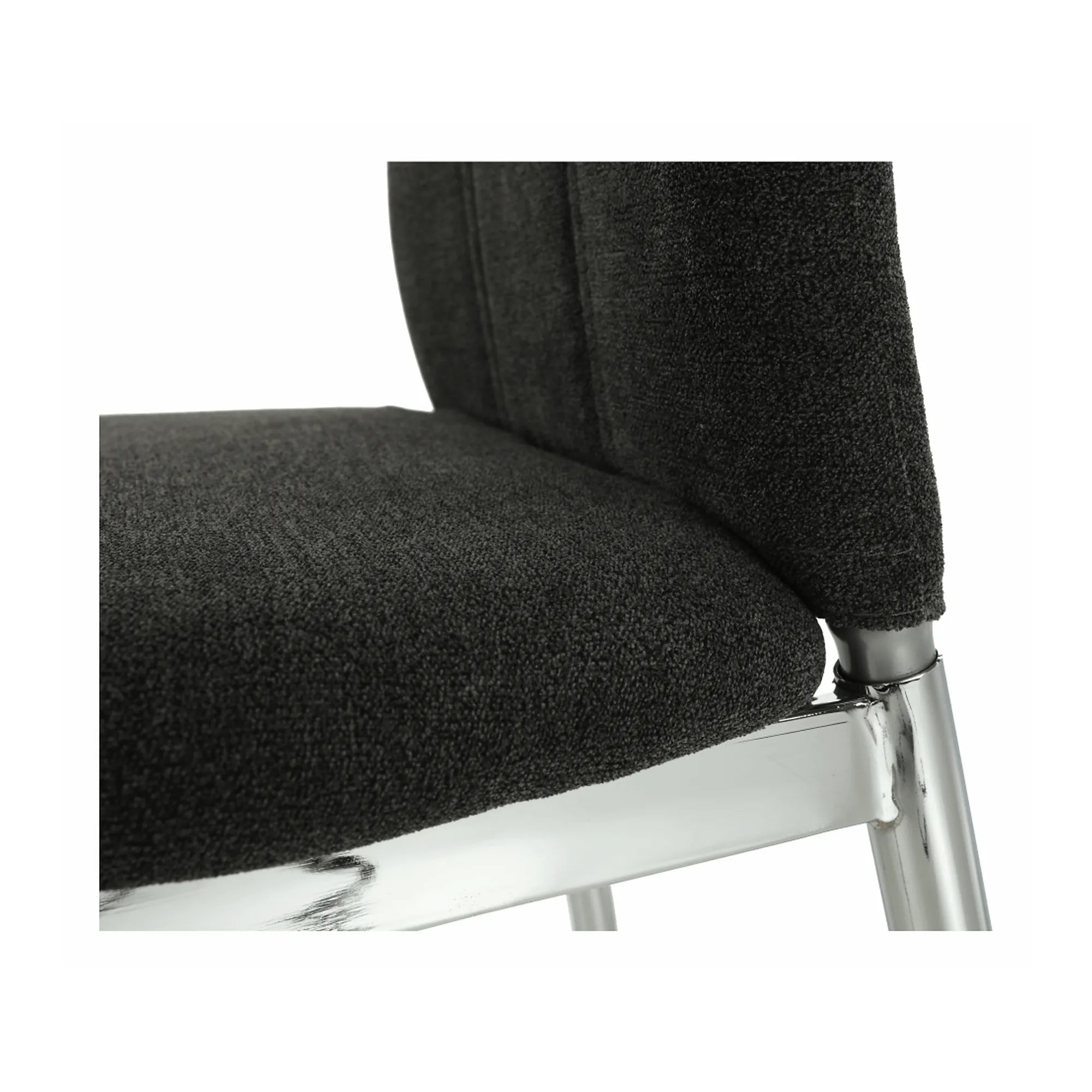 Scaun OLIVA NEW, gri maroniu/crom, textil/metal, 42x52x97 cm