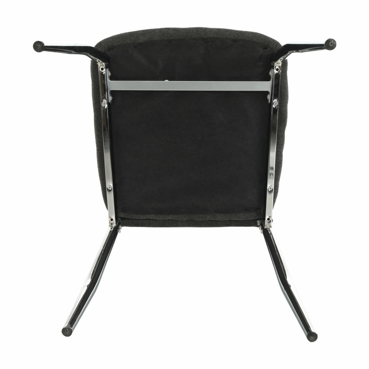 Scaun OLIVA NEW, gri maroniu/crom, textil/metal, 42x52x97 cm