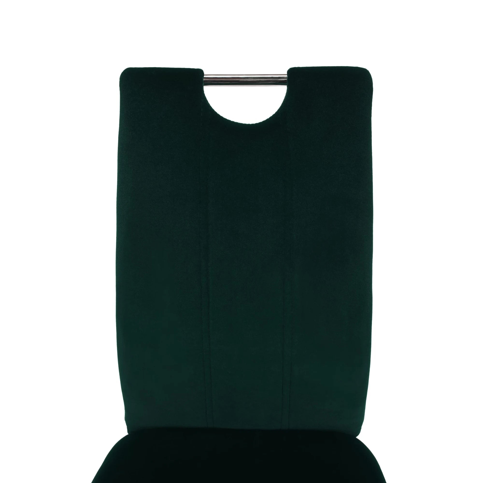 Scaun OLIVA NEW, verde inchis/crom, stofa catifelata/metal, 42x52x97 cm