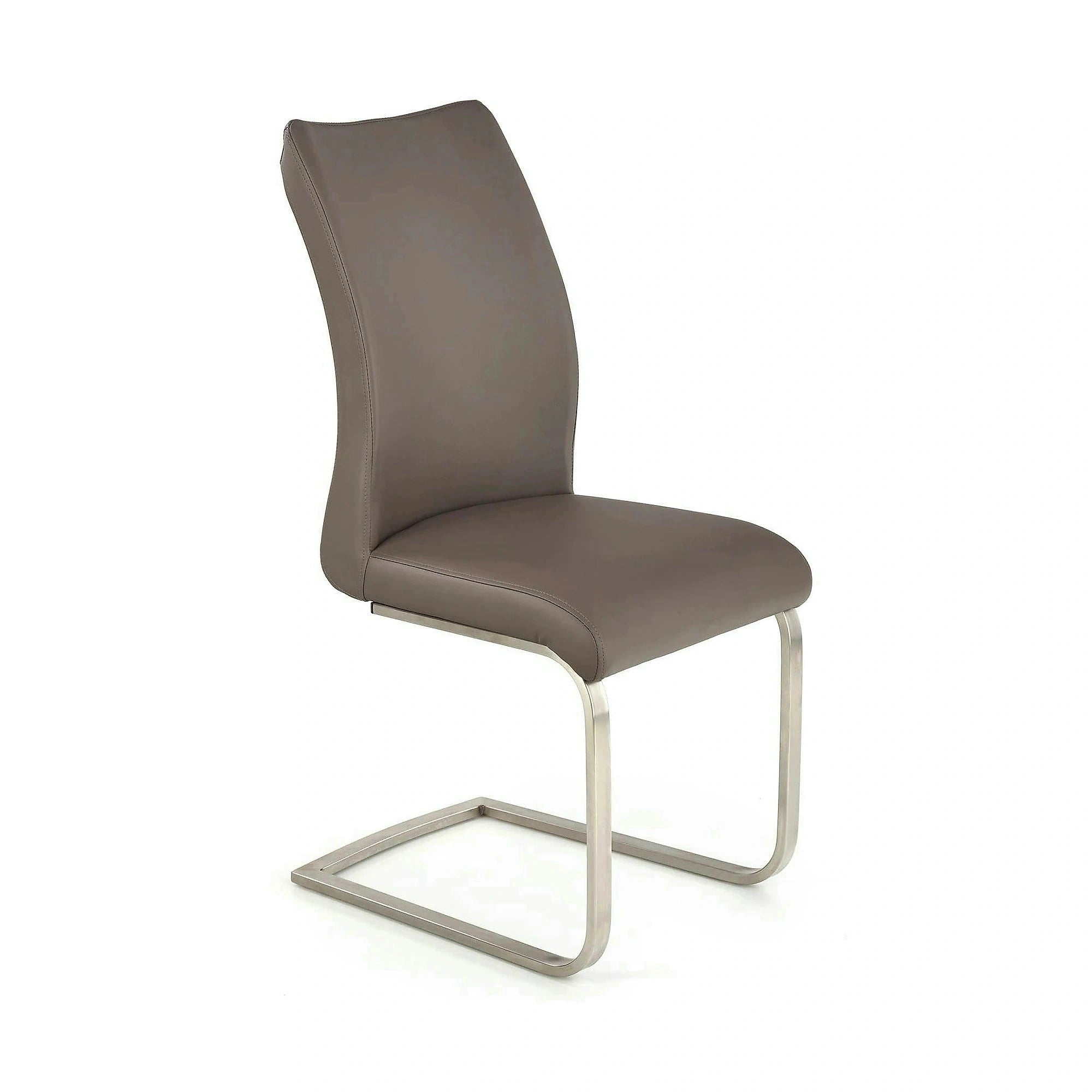 Scaun OPAL, gri/crom, piele ecologica/metal, 44x45x101 cm