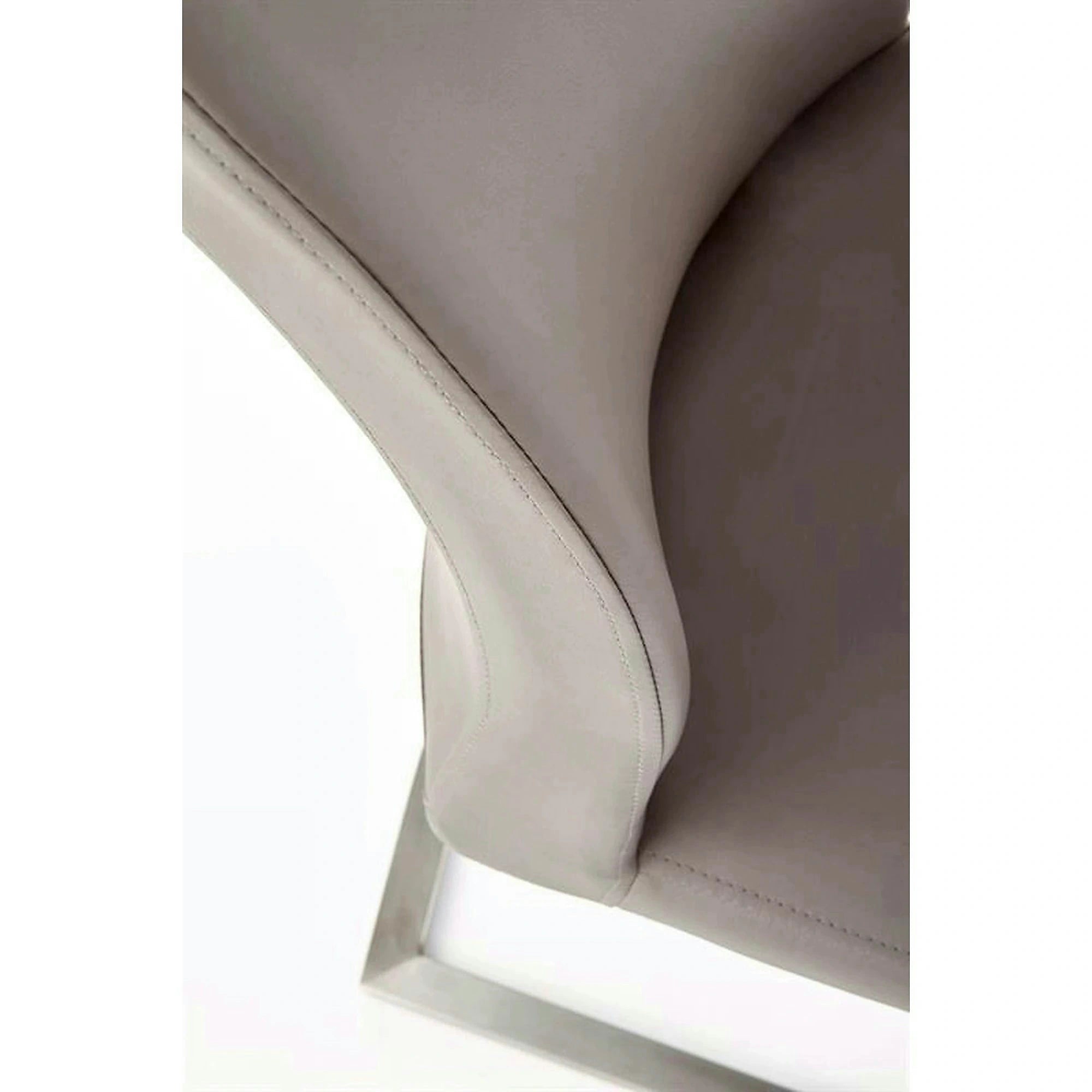 Scaun OPAL, gri/crom, piele ecologica/metal, 44x45x101 cm