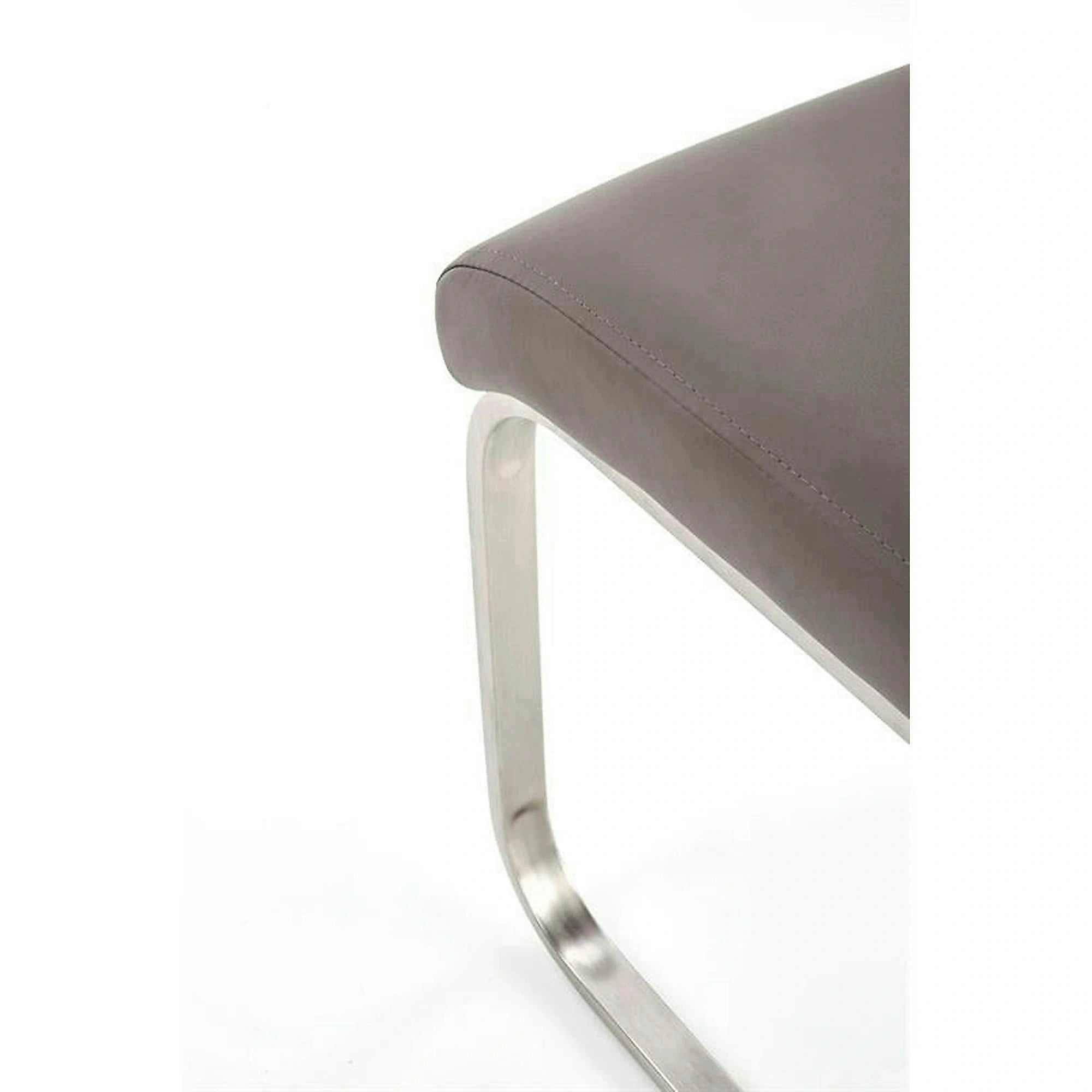 Scaun OPAL, gri/crom, piele ecologica/metal, 44x45x101 cm