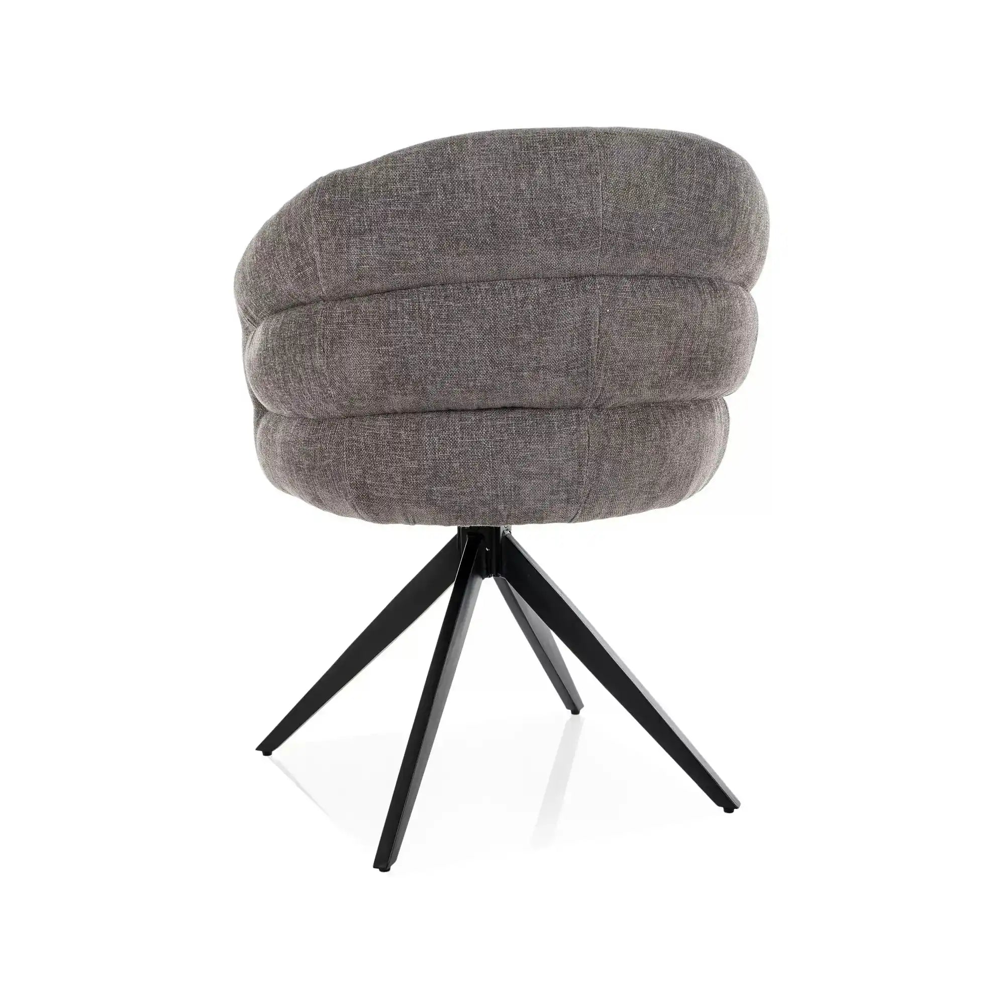 Scaun ORES, gri/negru, stofă/metal, 62x47x83 cm