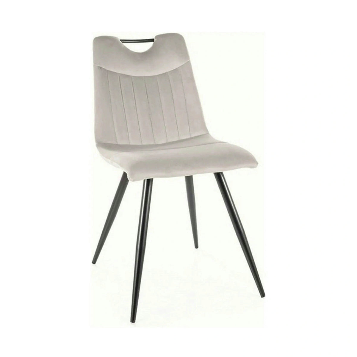 Scaun ORFE, gri deschis/negru, stofa catifelata /metal, 45x40x86 cm