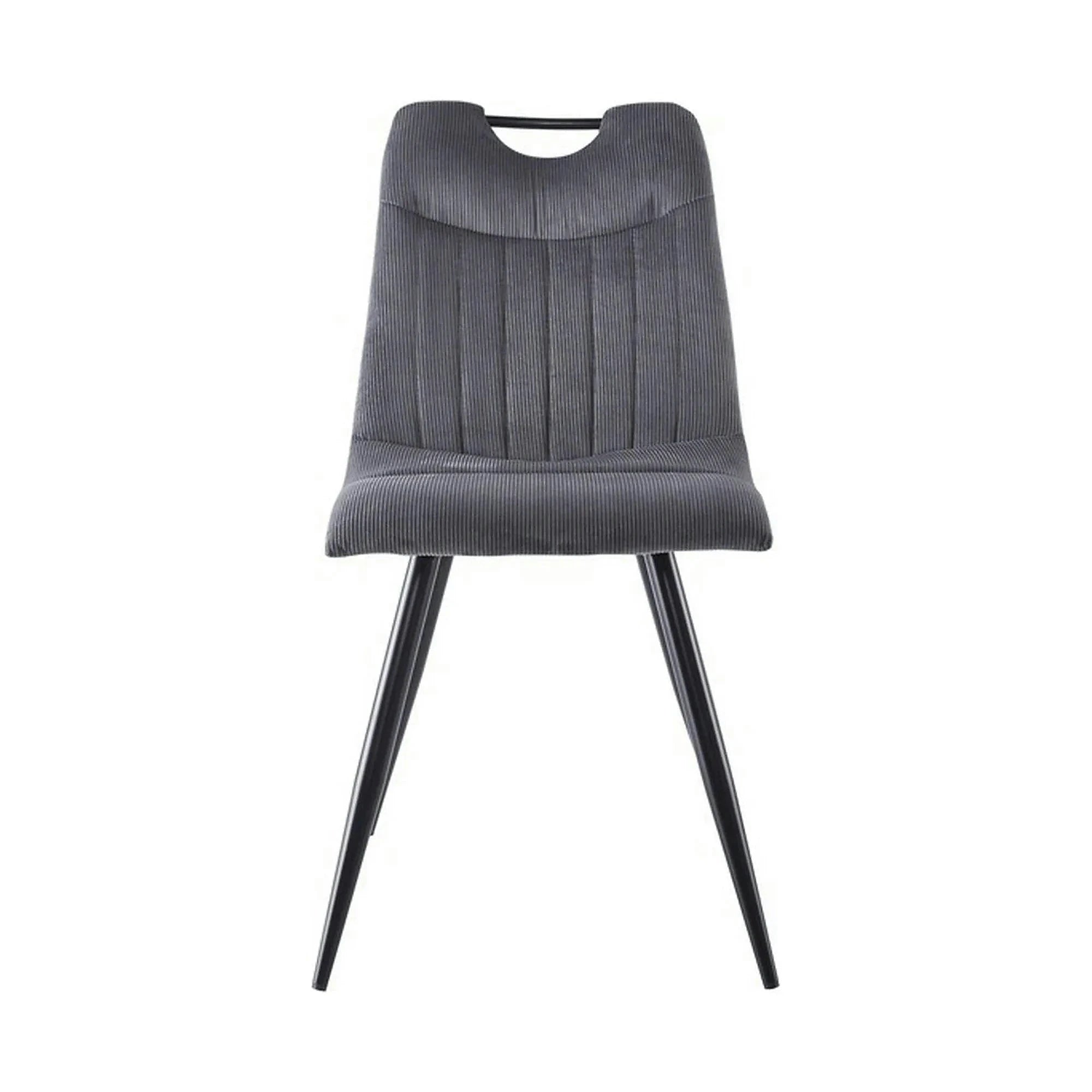 Scaun ORFE, gri/negru, stofa raiata/metal, 45x40x86 cm