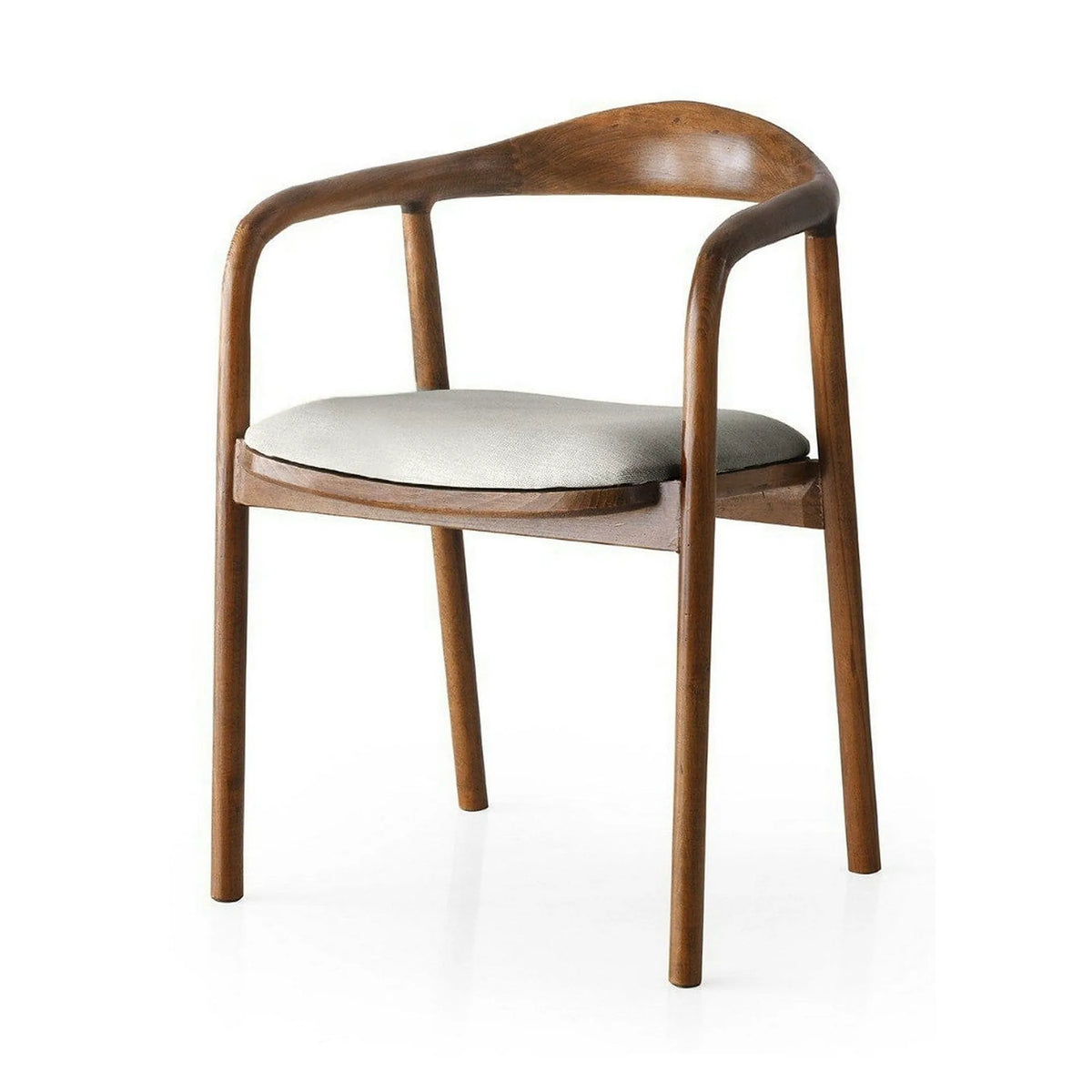 Scaun PA-027, crem/nuc, stofa catifelata/lemn, 52x51x77 cm
