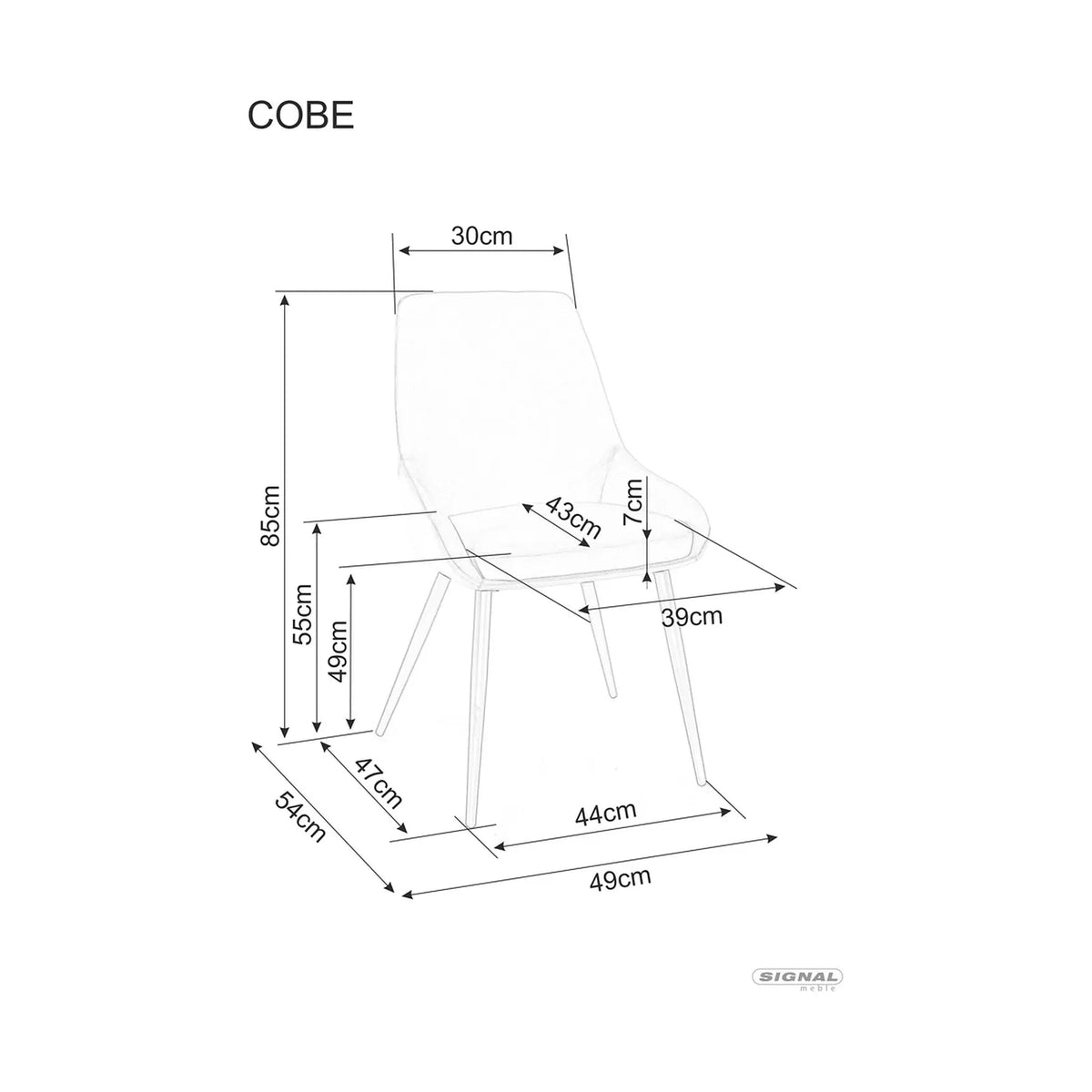 Scaun pentru living COBE, stofa catifelata verde olive/negru, 49x43x85 cm
