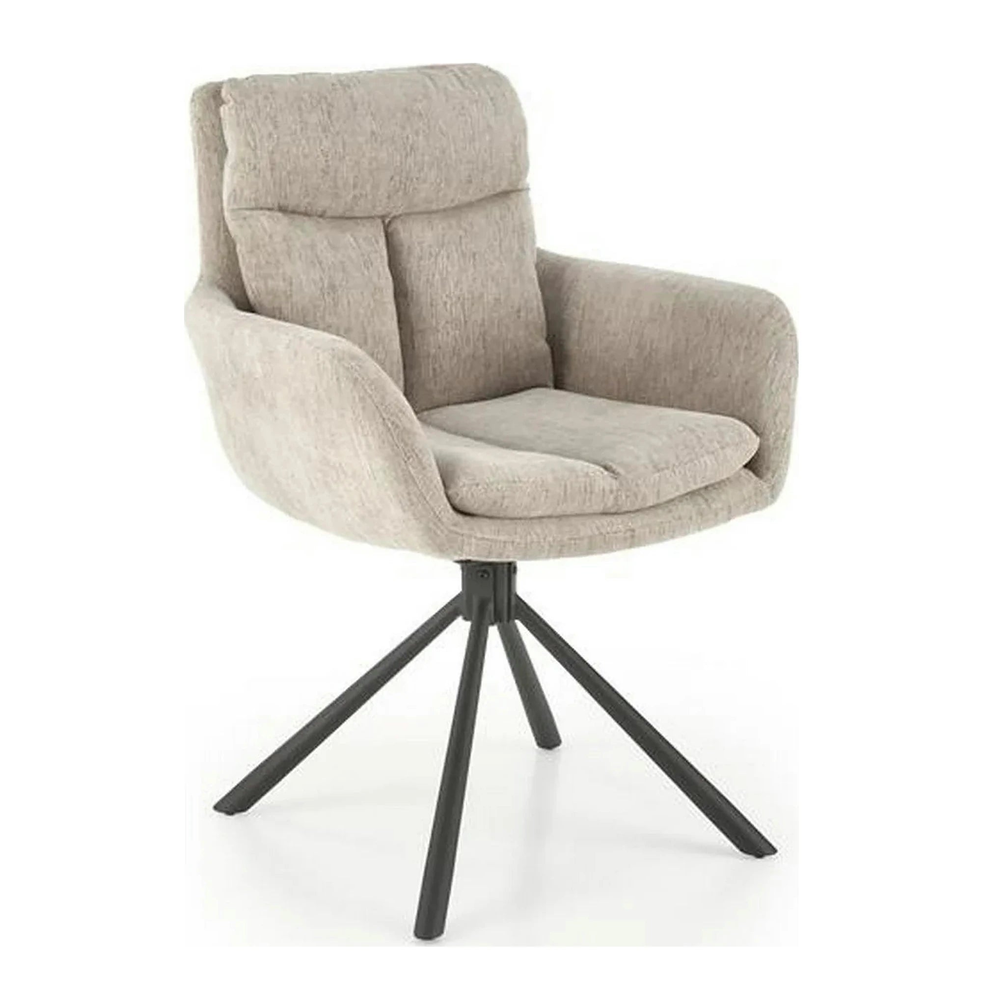 Scaun pentru living K495, bej/negru, stofa clasica/metal, 60x65x87 cm