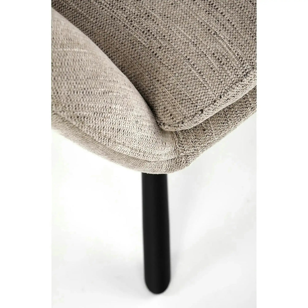 Scaun pentru living K495, bej/negru, stofa clasica/metal, 60x65x87 cm