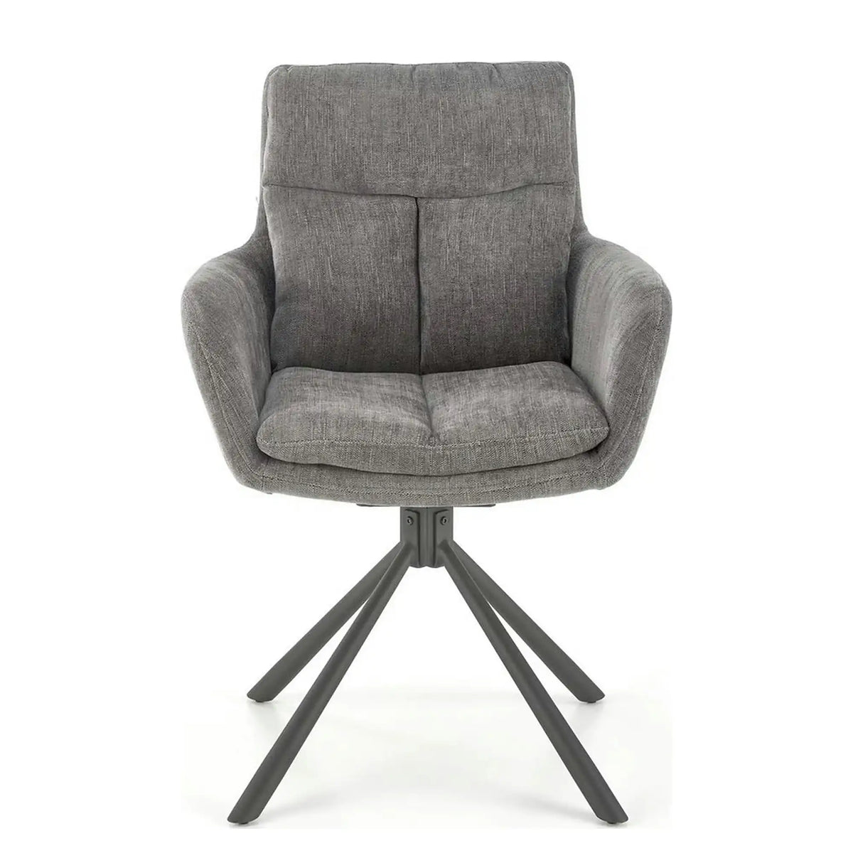 Scaun pentru living K495, gri/negru, stofa clasica/metal, rotativ, 60x65x87 cm