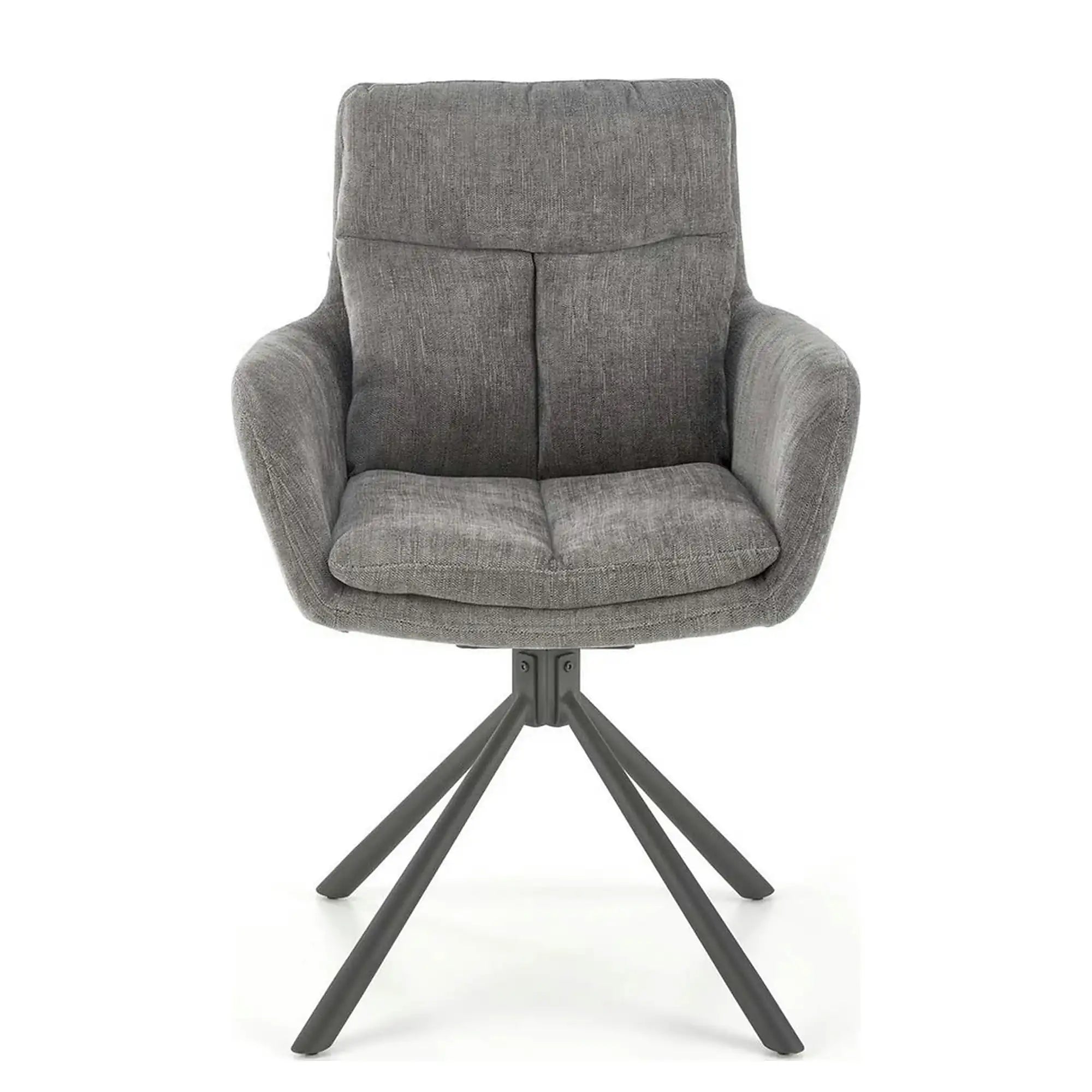 Scaun pentru living K495, gri/negru, stofa clasica/metal, rotativ, 60x65x87 cm