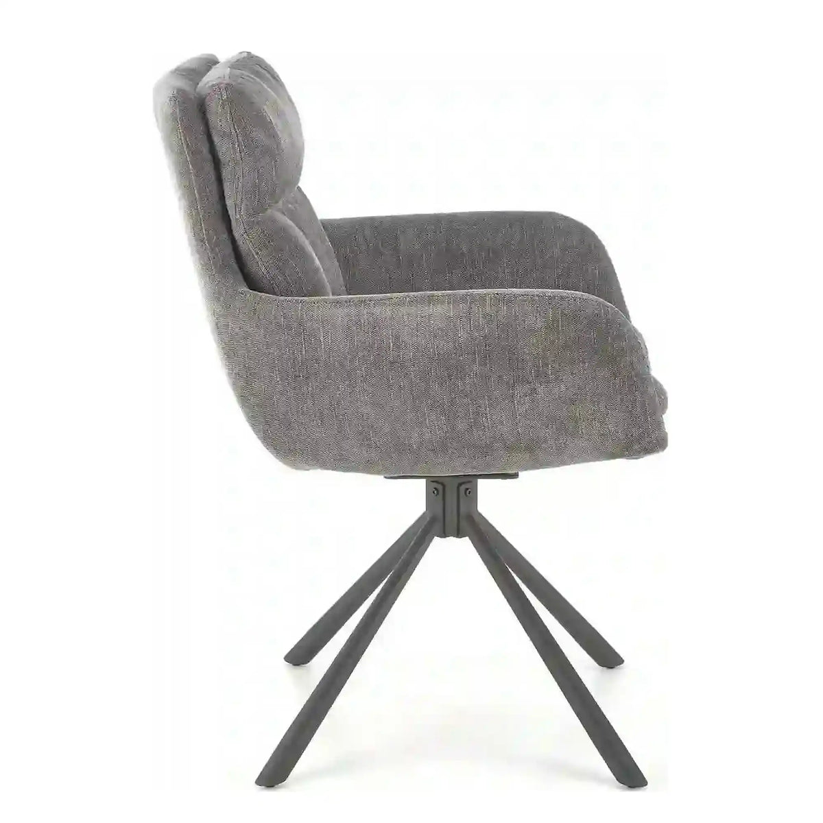 Scaun pentru living K495, gri/negru, stofa clasica/metal, rotativ, 60x65x87 cm