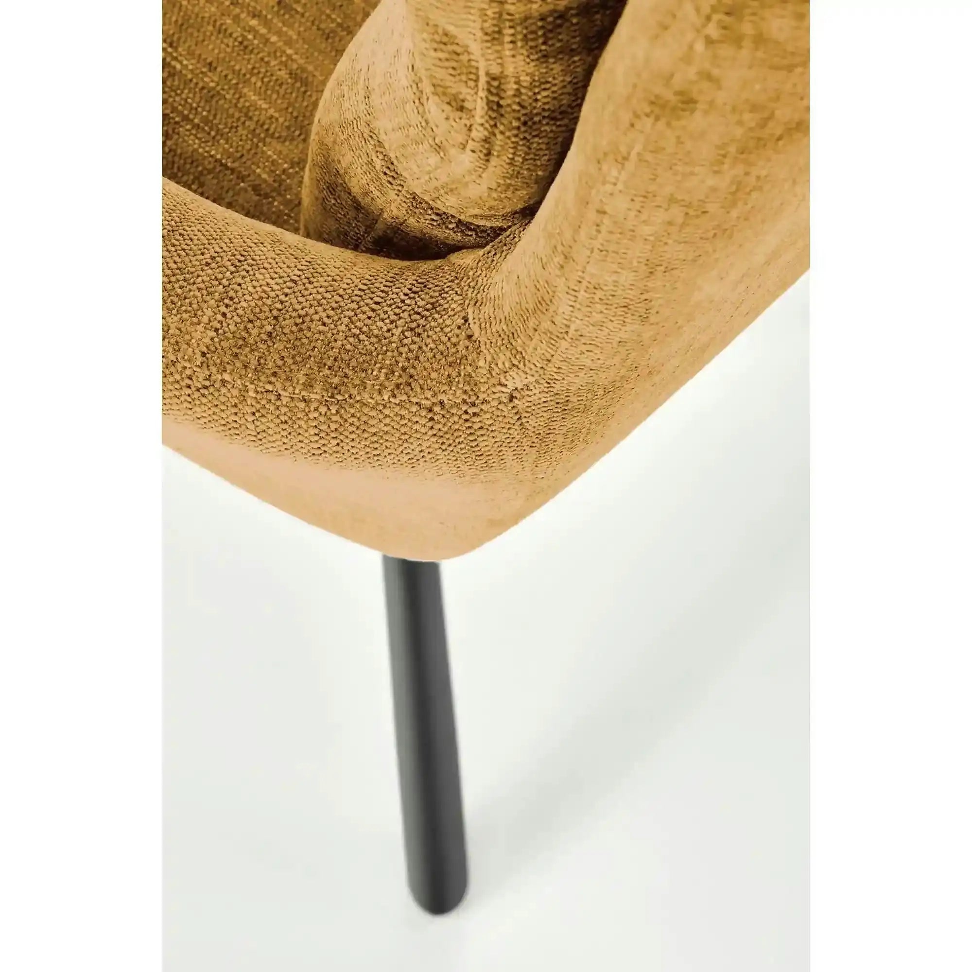 Scaun pentru living rotativ K495, galben/negru, stofa clasica/metal, 60x65x87 cm