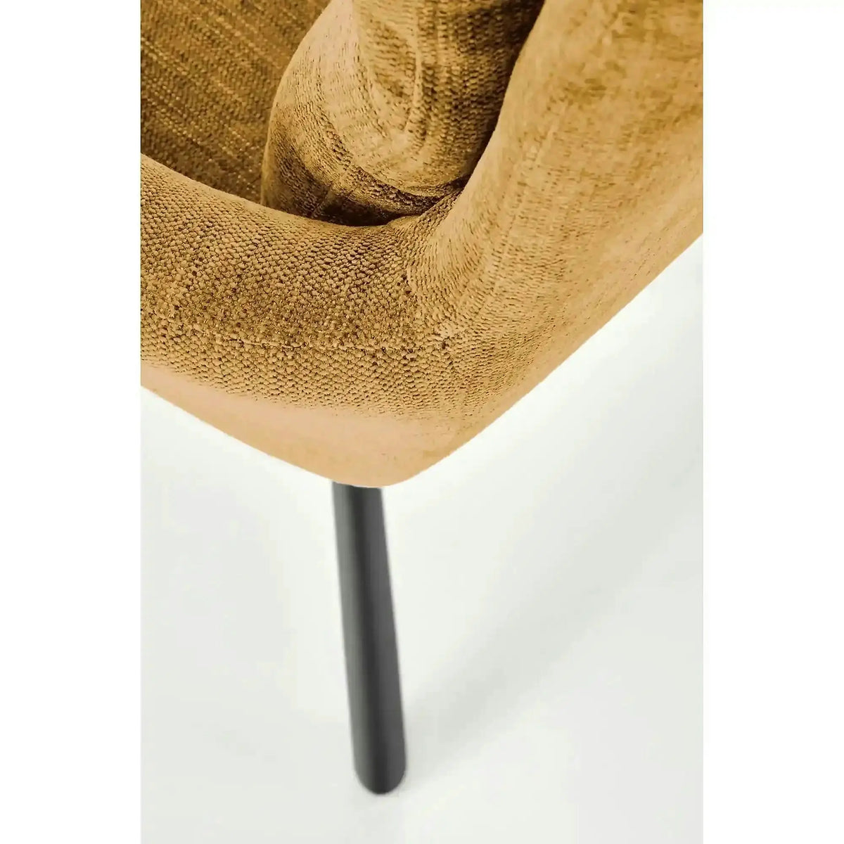 Scaun pentru living rotativ K495, galben/negru, stofa clasica/metal, 60x65x87 cm