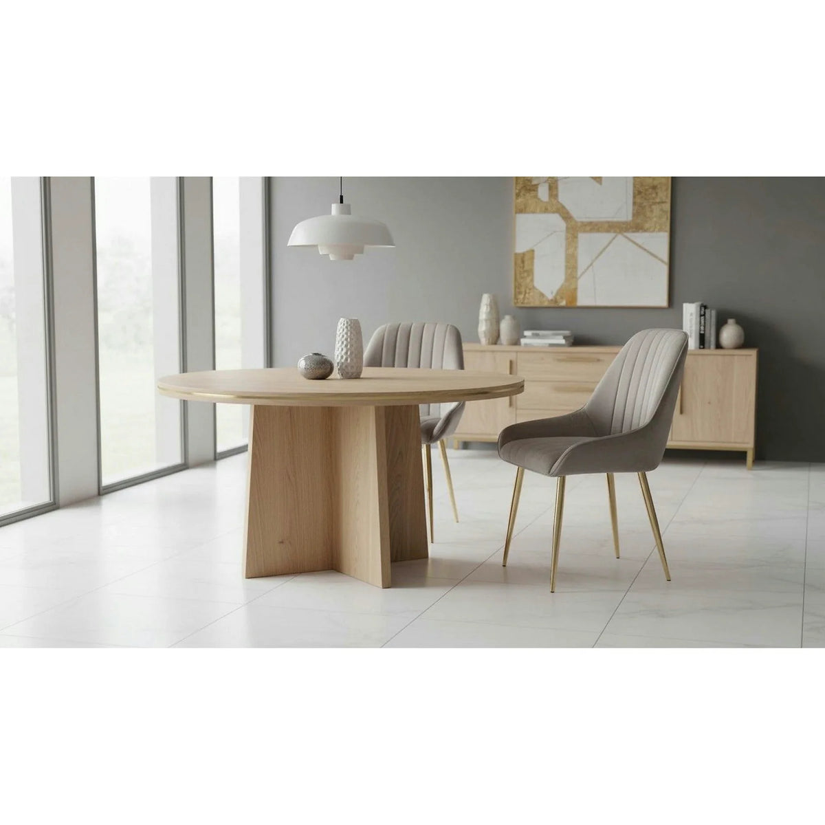 Scaun PERLIA, grej/auriu, metal/stofa catifelata, 56x62x89 cm