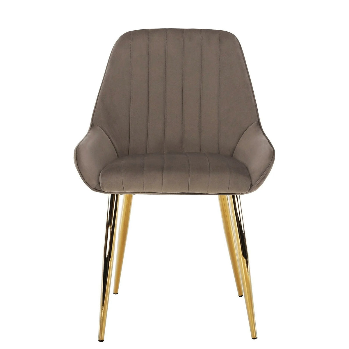 Scaun PERLIA, grej/auriu, metal/stofa catifelata, 56x62x89 cm