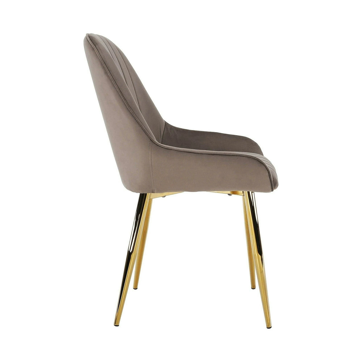 Scaun PERLIA, grej/auriu, metal/stofa catifelata, 56x62x89 cm