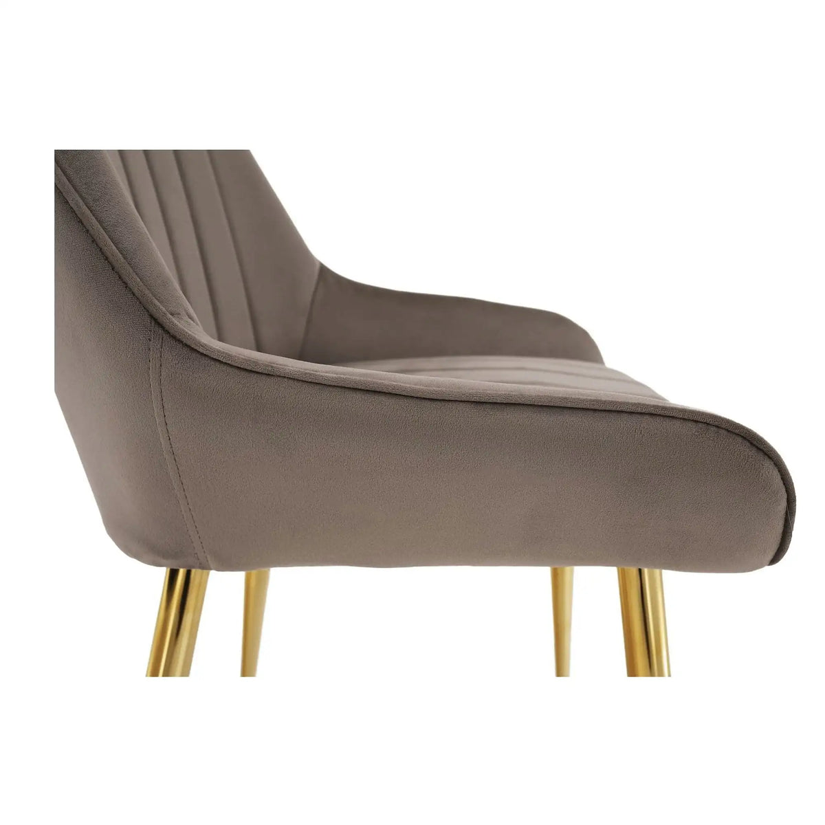 Scaun PERLIA, grej/auriu, metal/stofa catifelata, 56x62x89 cm