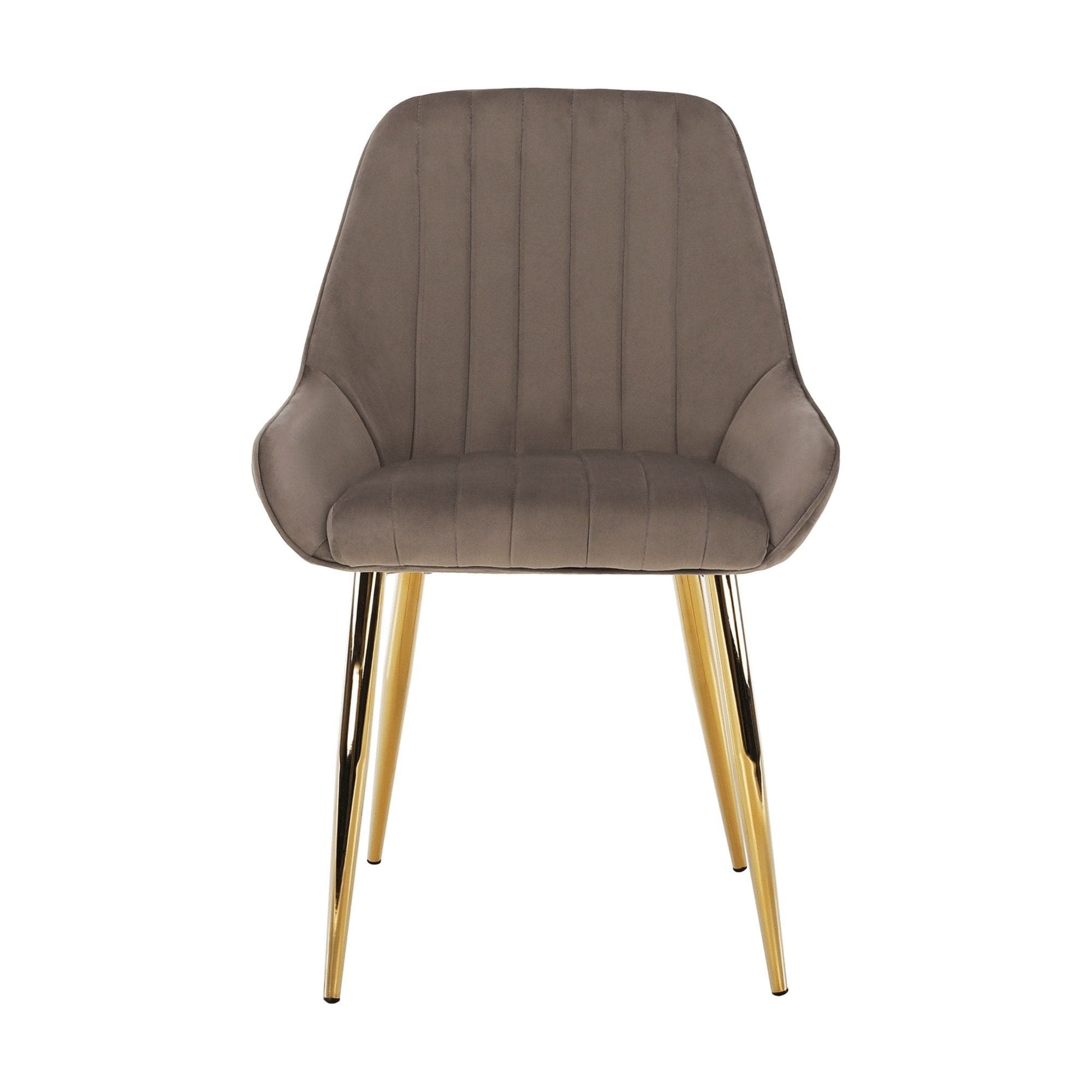 Scaun PERLIA, grej/auriu, metal/stofa catifelata, 56x62x89 cm