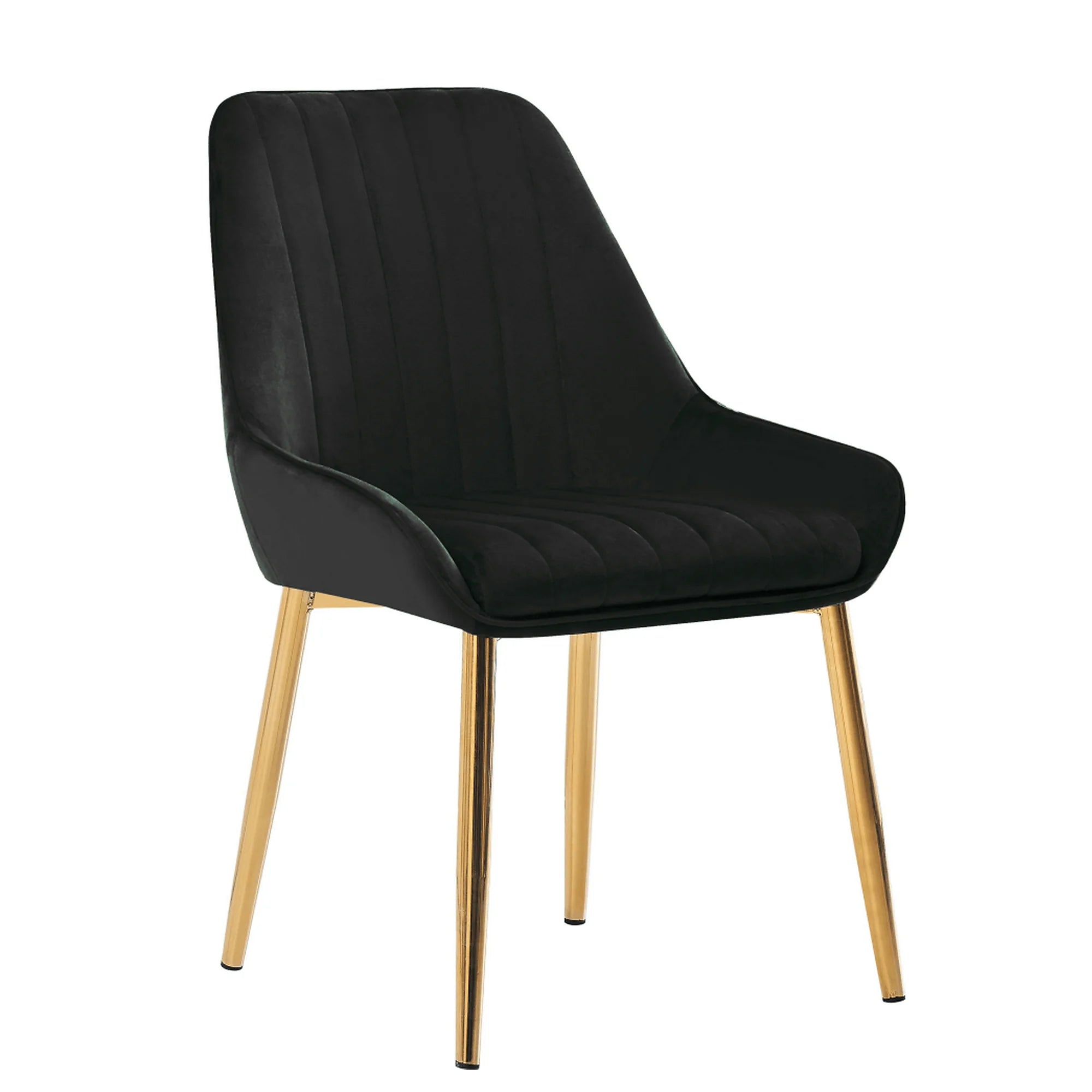 Scaun PERLIA, negru/auriu, stofa catifelata/metal, 56x62x89 cm