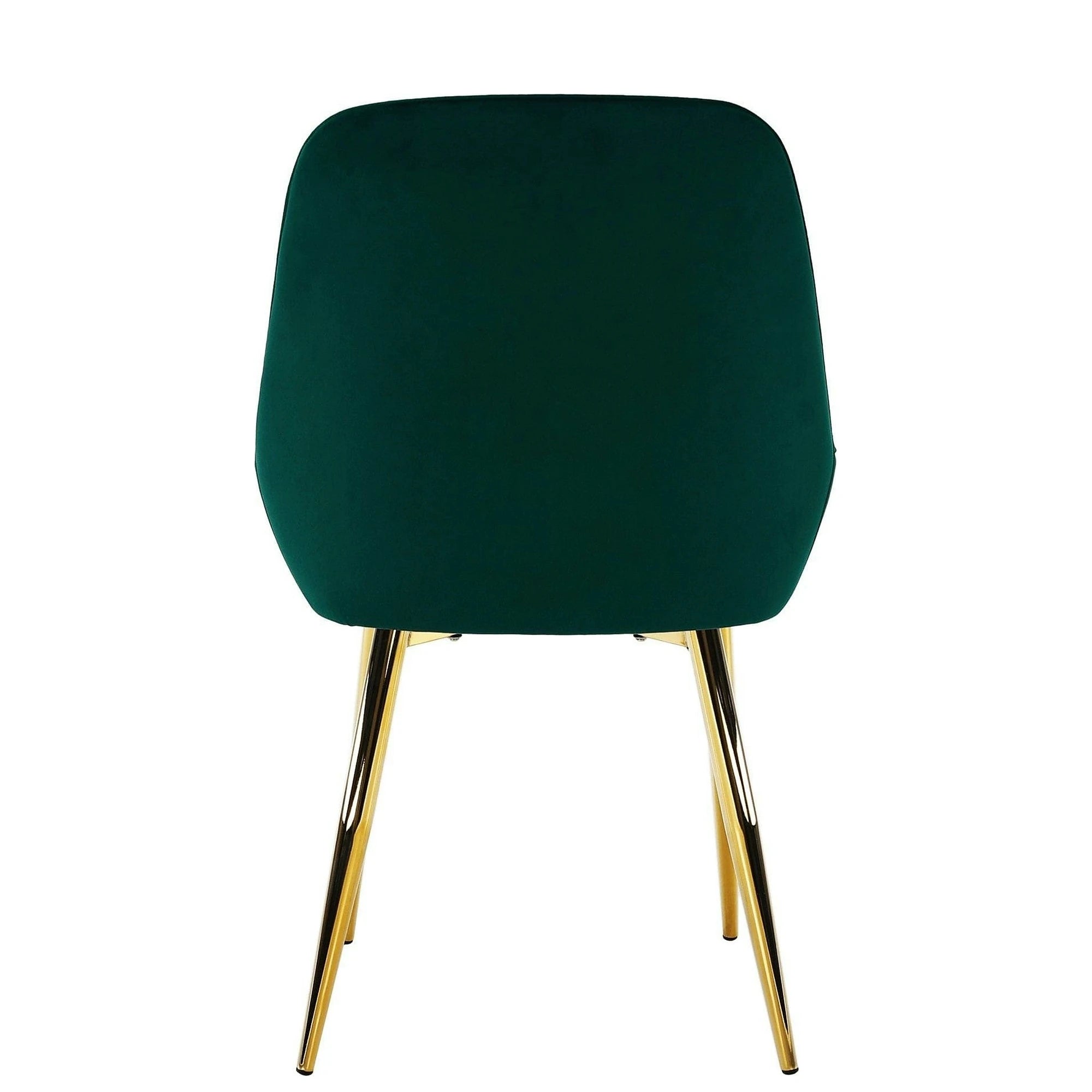 Scaun PERLIA, verde smarald, stofa catifelata/crom auriu, 56x62x89 cm