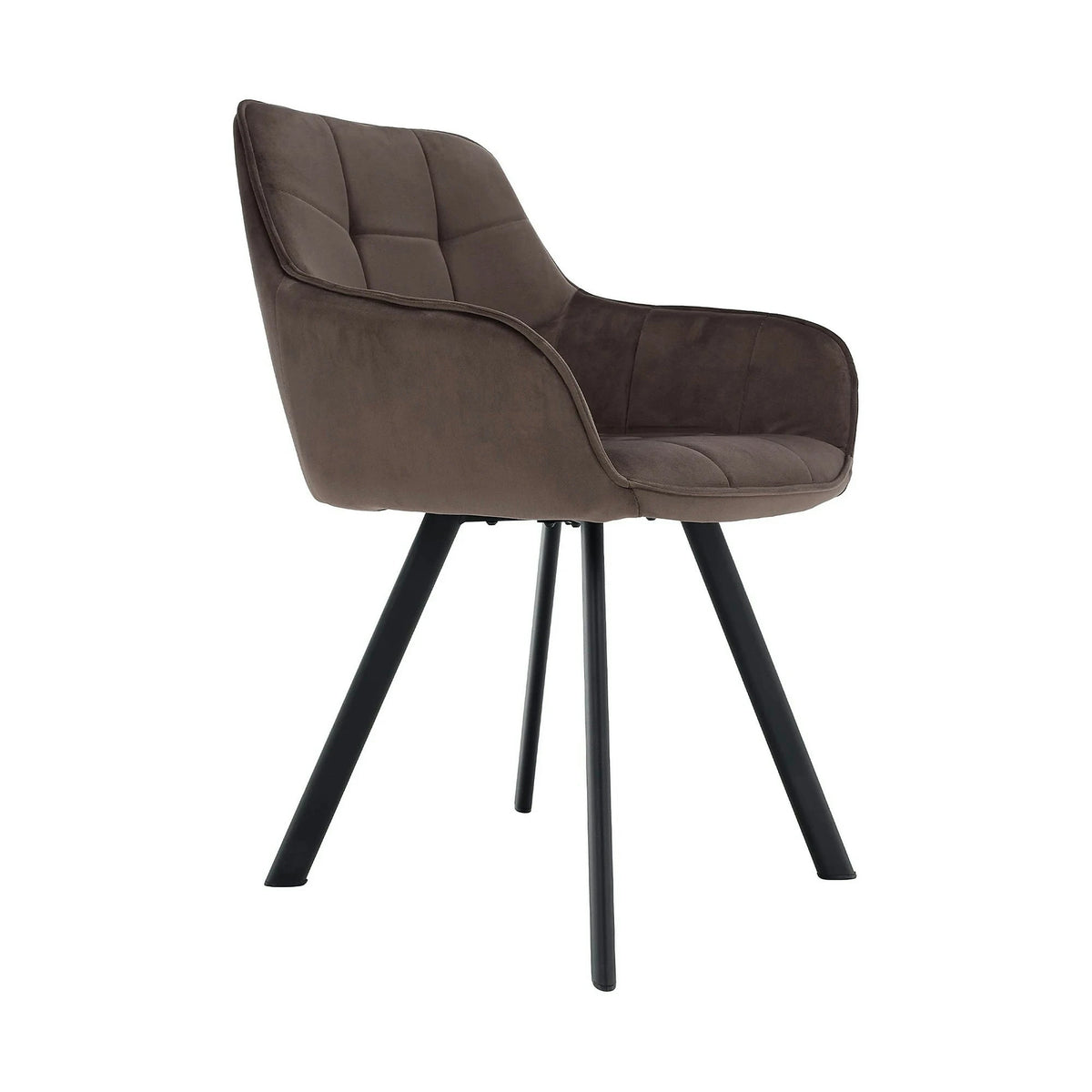 Scaun PETIN, stofa catifelata gri - Bluvel 38, 59x62x85 cm
