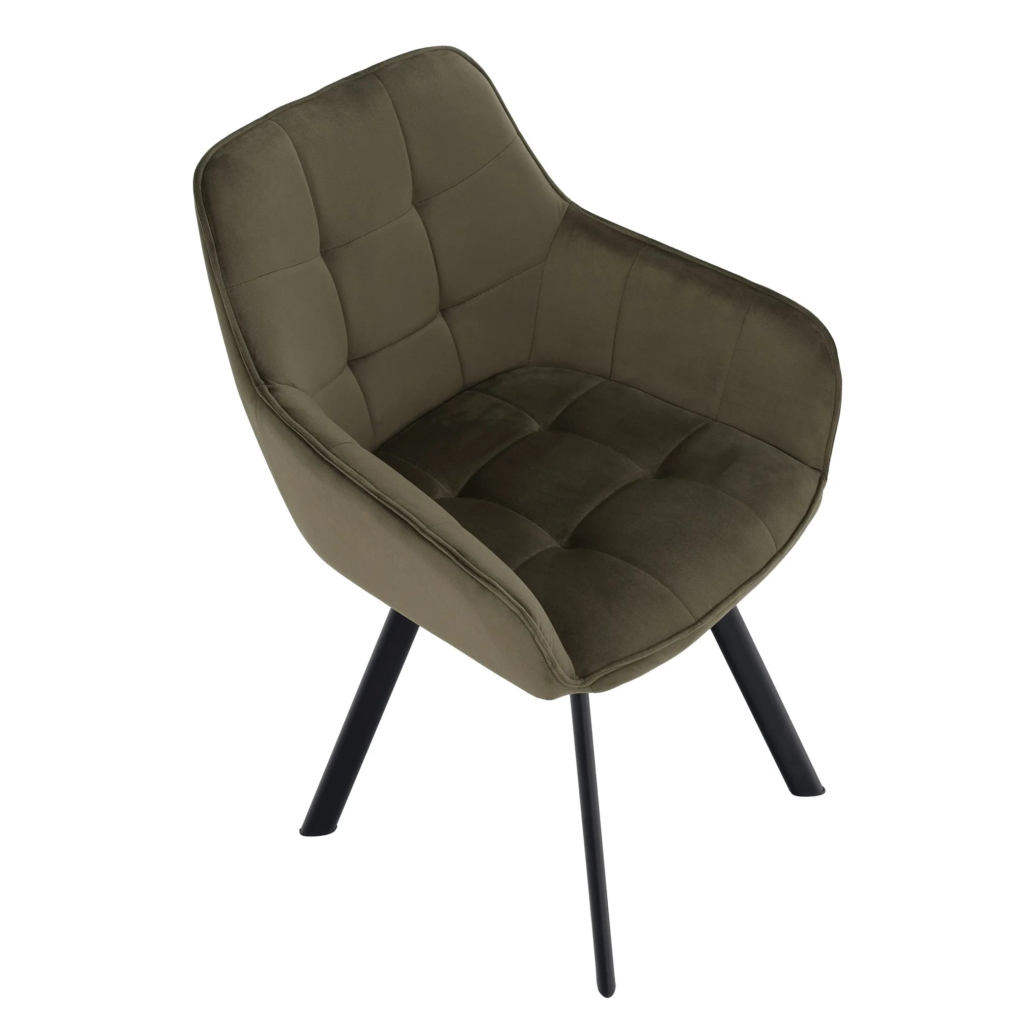 Scaun PETIN, stofa catifelata verde - Bluvel 77, 59x62x85 cm