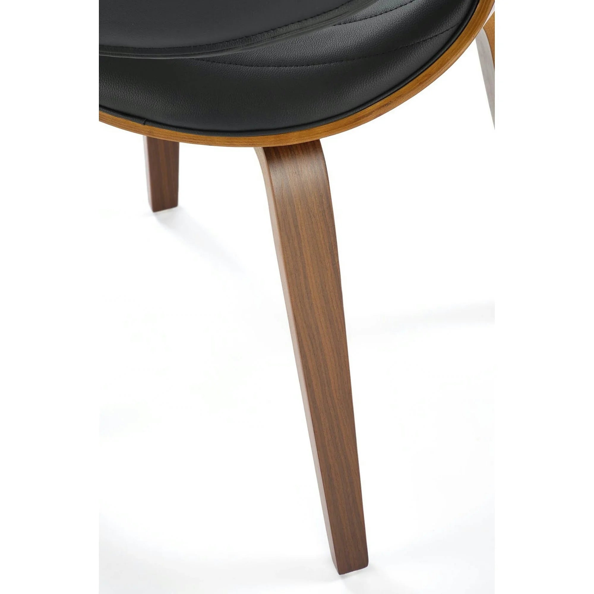 Scaun picioare lemn K544, negru/nuc, piele ecologica/placaj, 55x55x77 cm