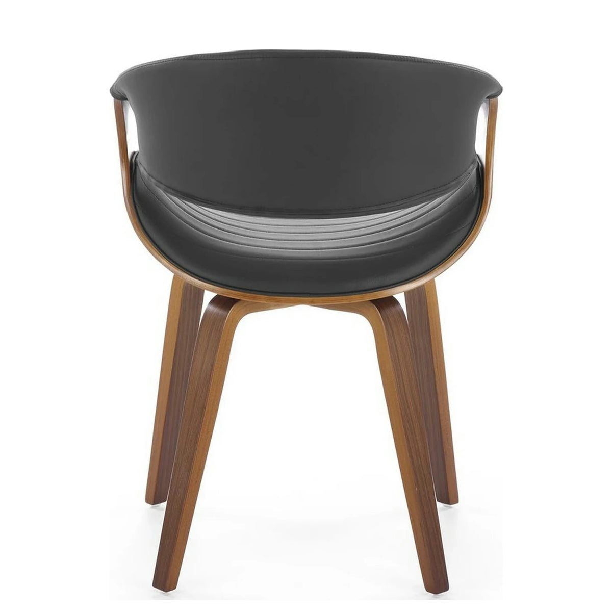 Scaun picioare lemn K544, negru/nuc, piele ecologica/placaj, 55x55x77 cm