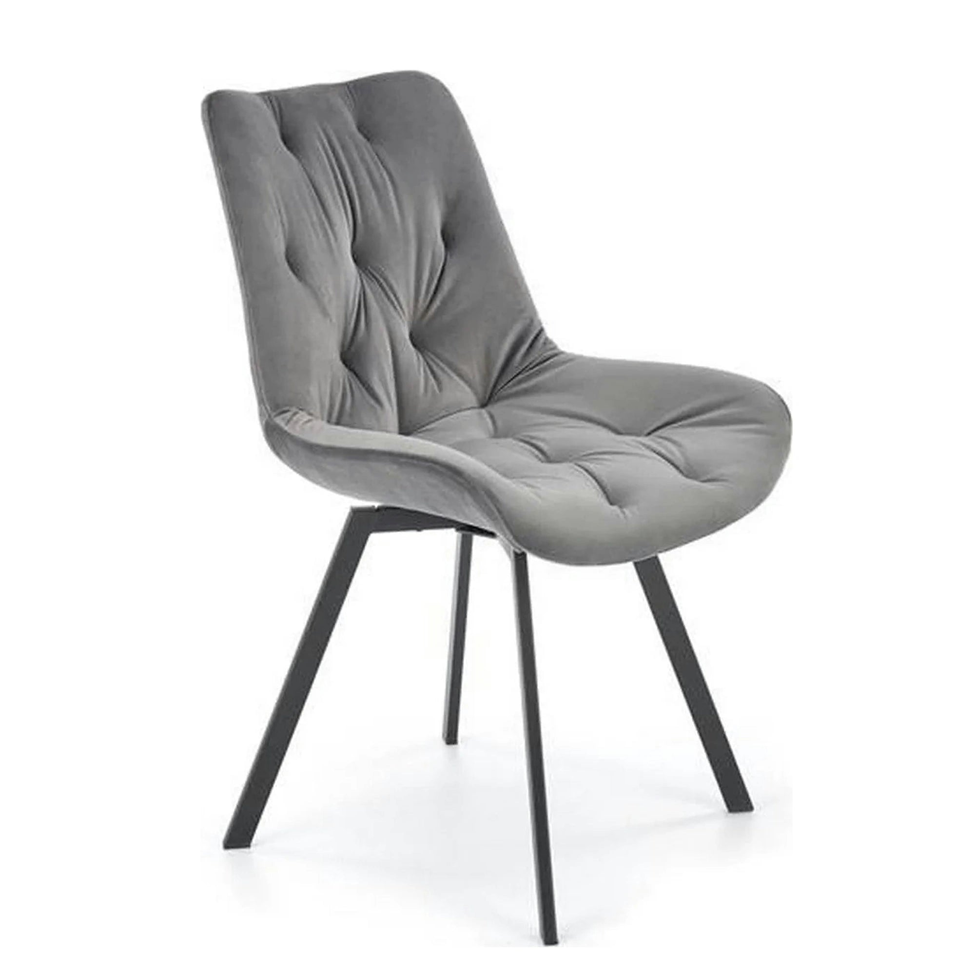 Scaun pivotant K519, gri, stofa catifelata/metal, 54x63x86 cm