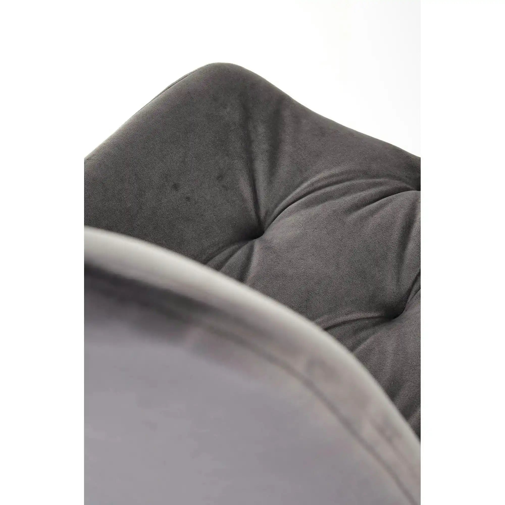 Scaun pivotant K519, gri, stofa catifelata/metal, 54x63x86 cm