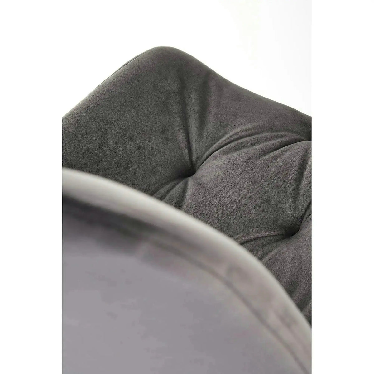 Scaun pivotant K519, gri, stofa catifelata/metal, 54x63x86 cm