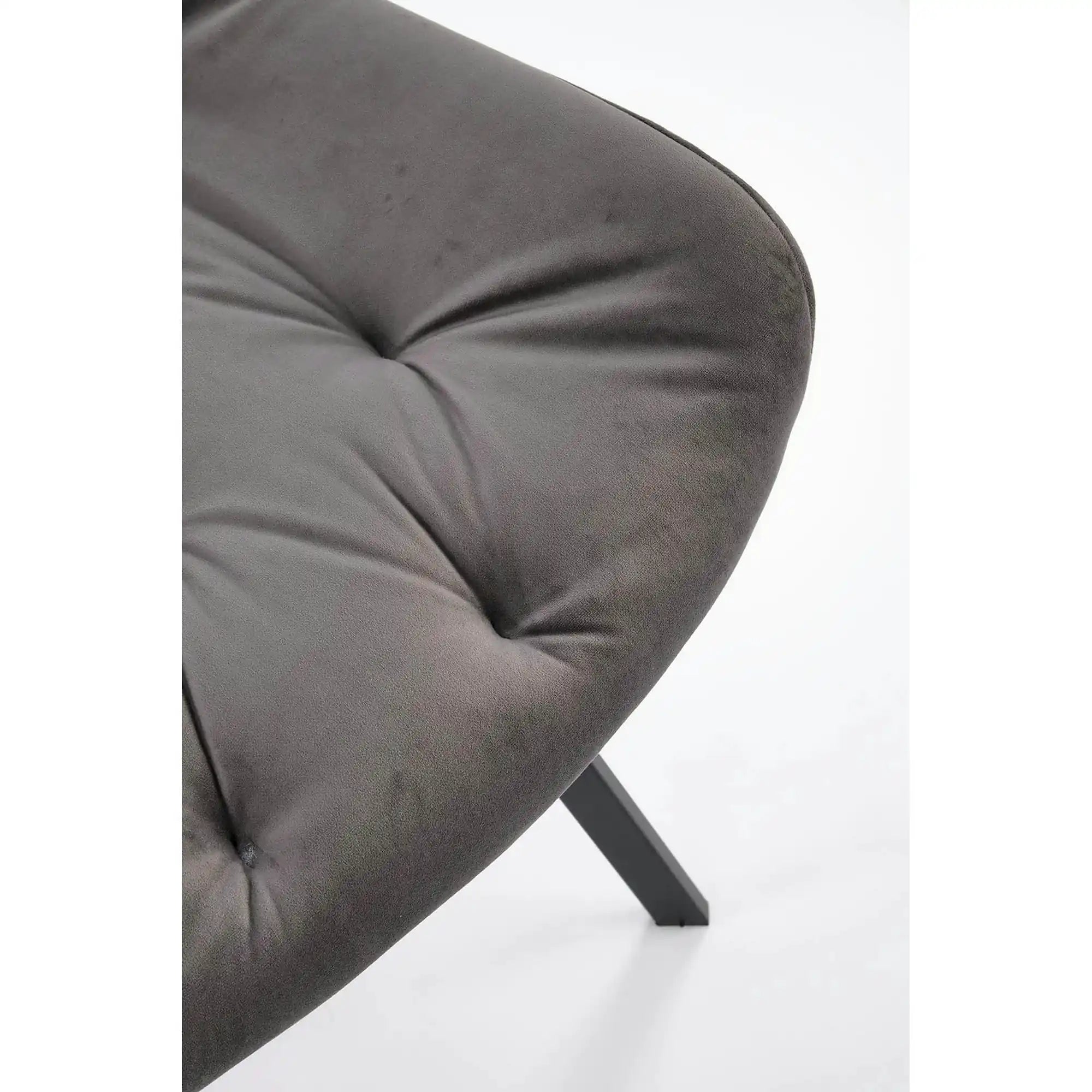 Scaun pivotant K519, gri, stofa catifelata/metal, 54x63x86 cm