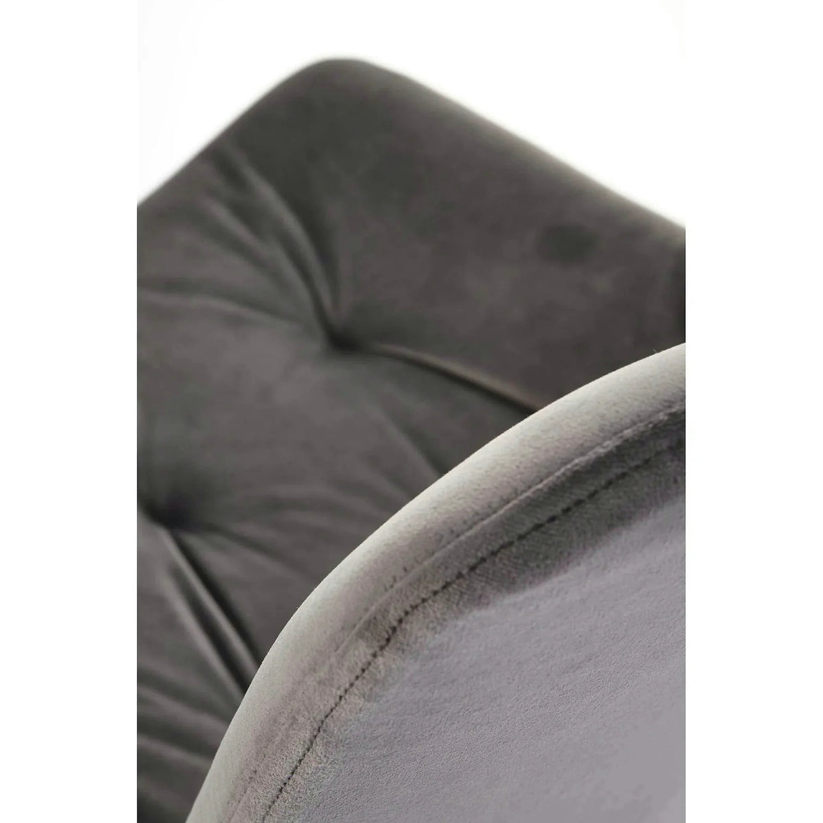 Scaun pivotant K519, gri, stofa catifelata/metal, 54x63x86 cm