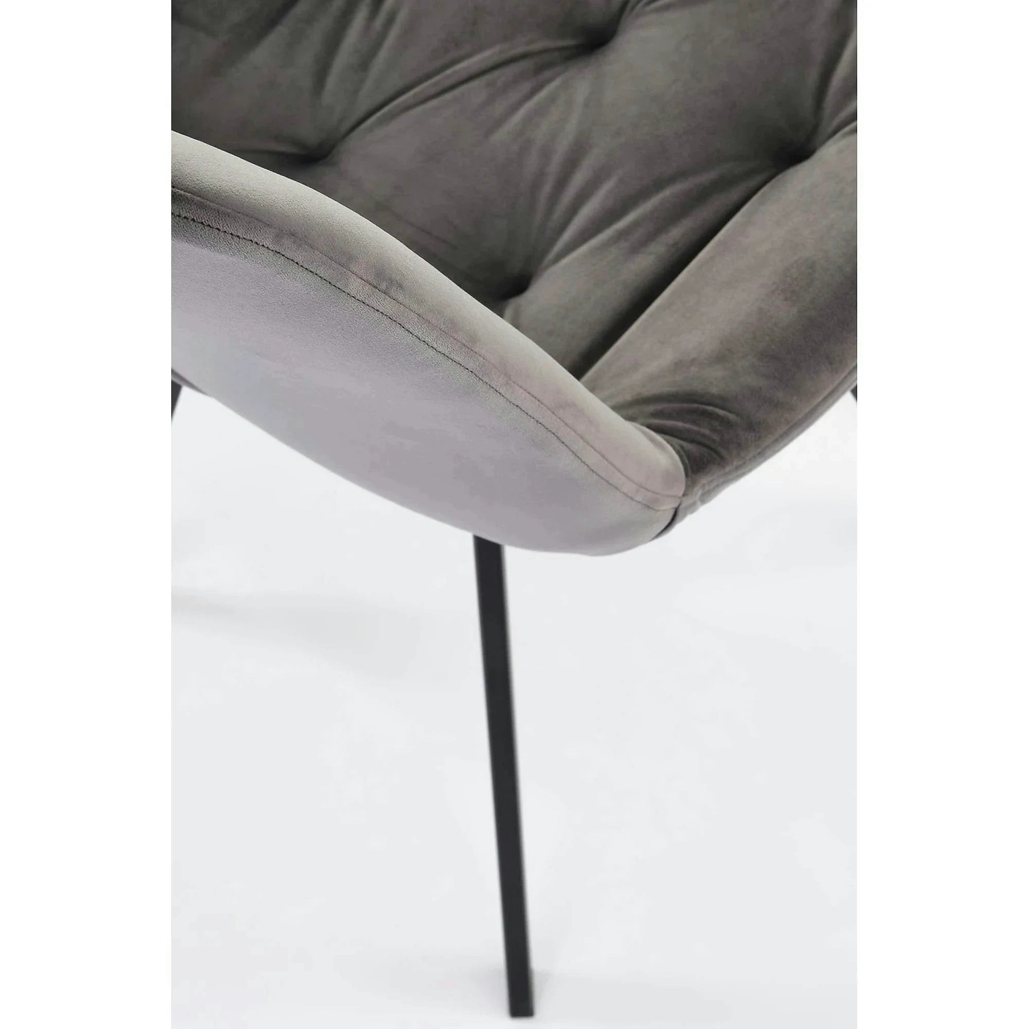 Scaun pivotant K519, gri, stofa catifelata/metal, 54x63x86 cm