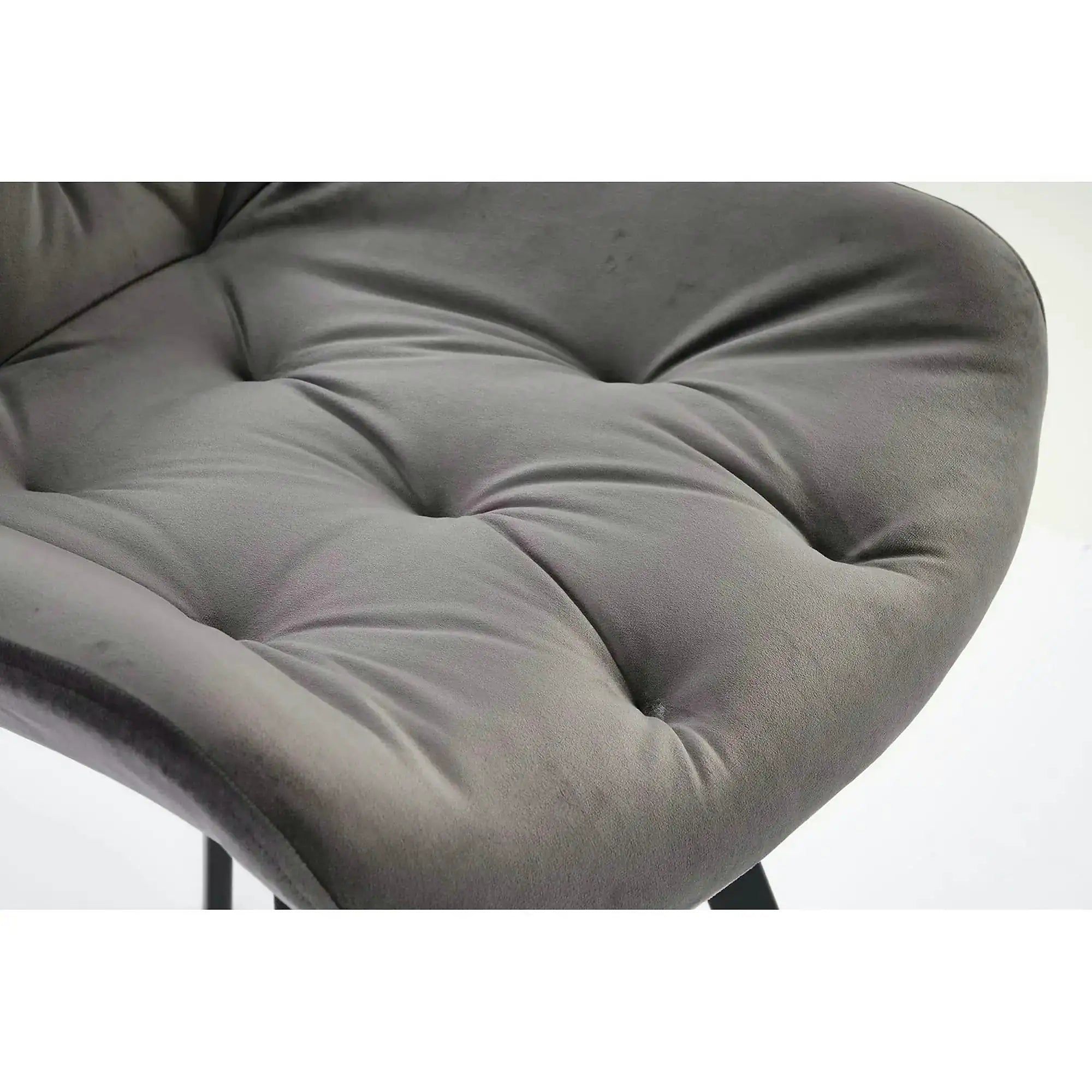 Scaun pivotant K519, gri, stofa catifelata/metal, 54x63x86 cm