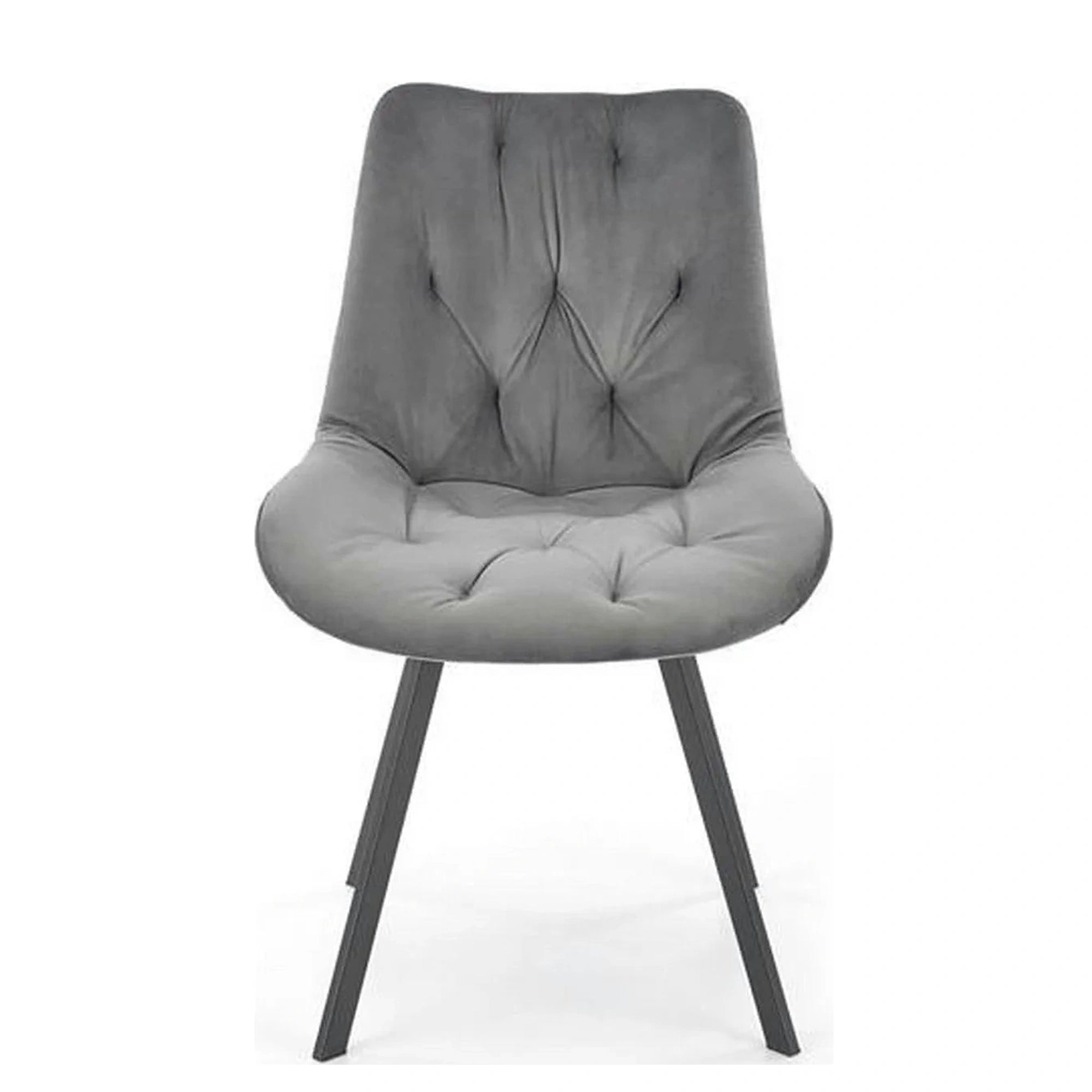 Scaun pivotant K519, gri, stofa catifelata/metal, 54x63x86 cm