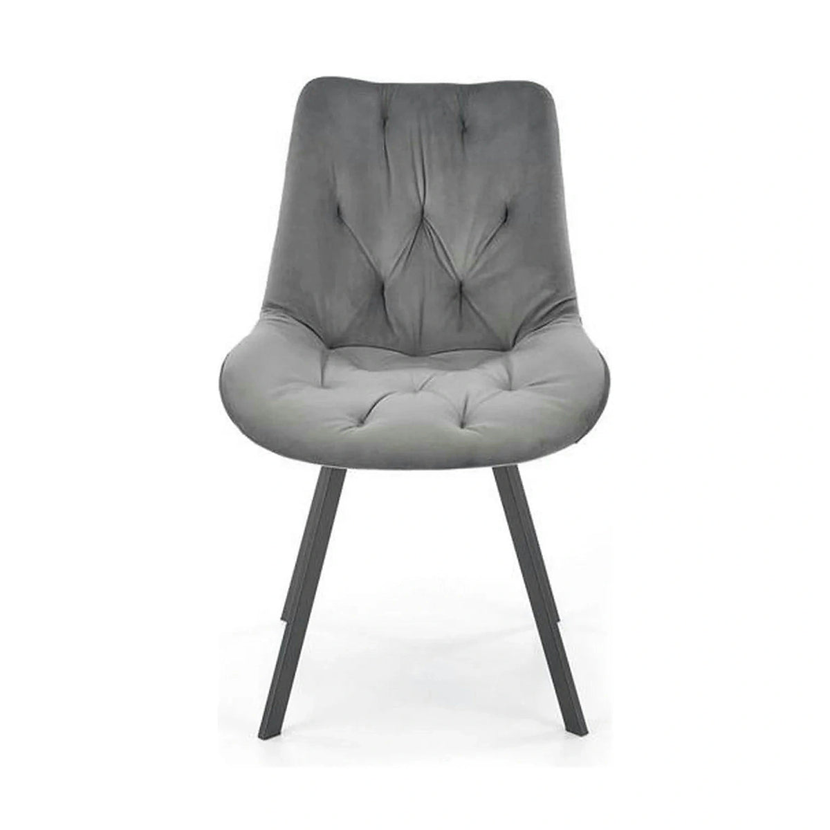 Scaun pivotant K519, gri, stofa catifelata/metal, 54x63x86 cm